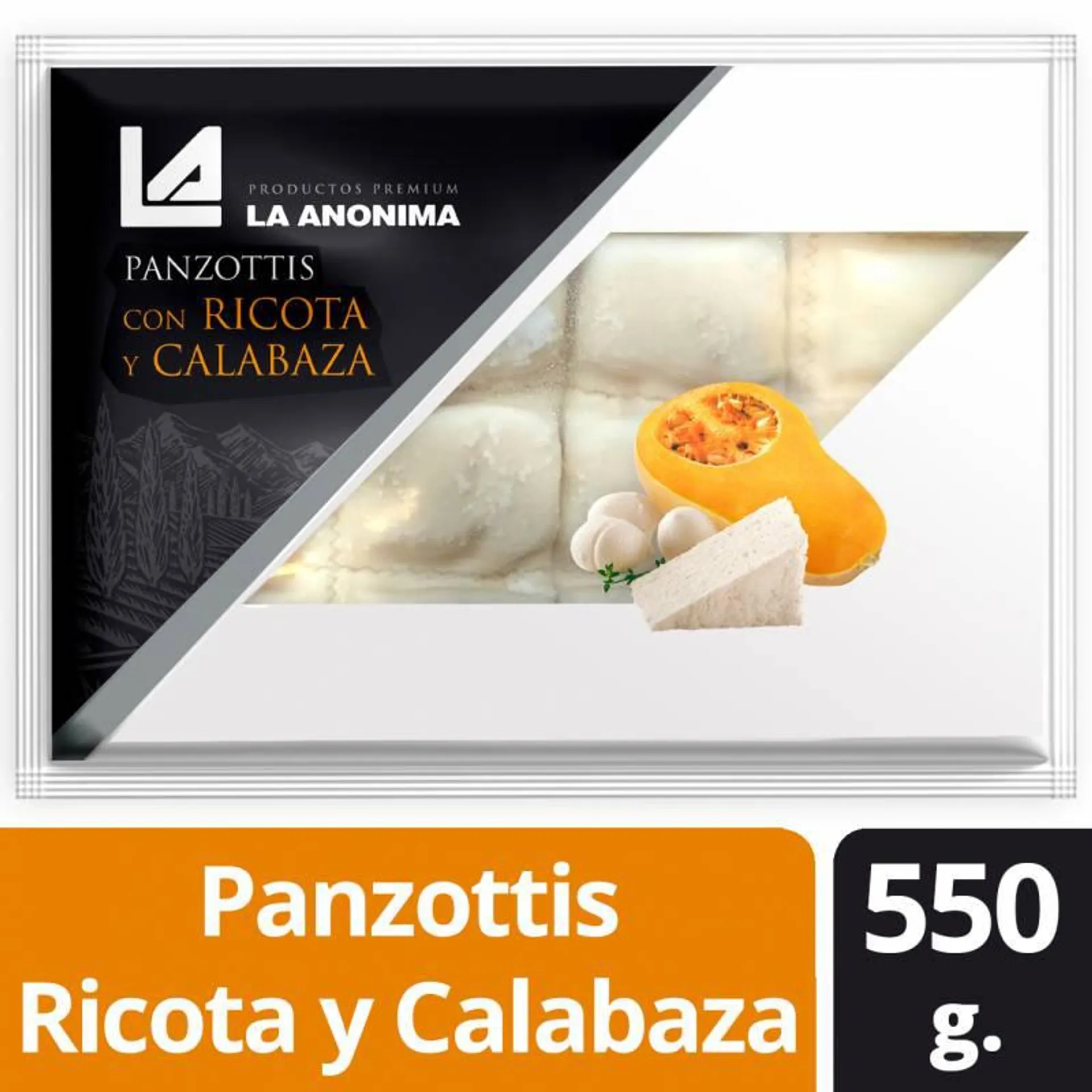 Panzottis La Anónima Calabaza, Ricota y Queso artesanal x 550 g.