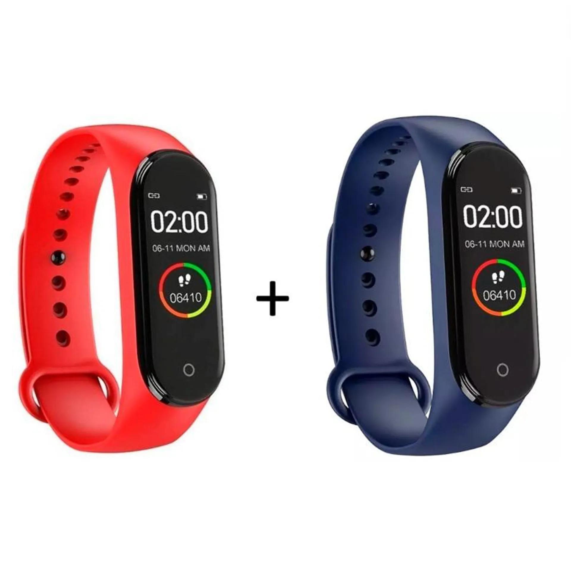 Combo 2X1 Relojes Smartwatch Nictom Sb04 Rojo Azul Smartband -