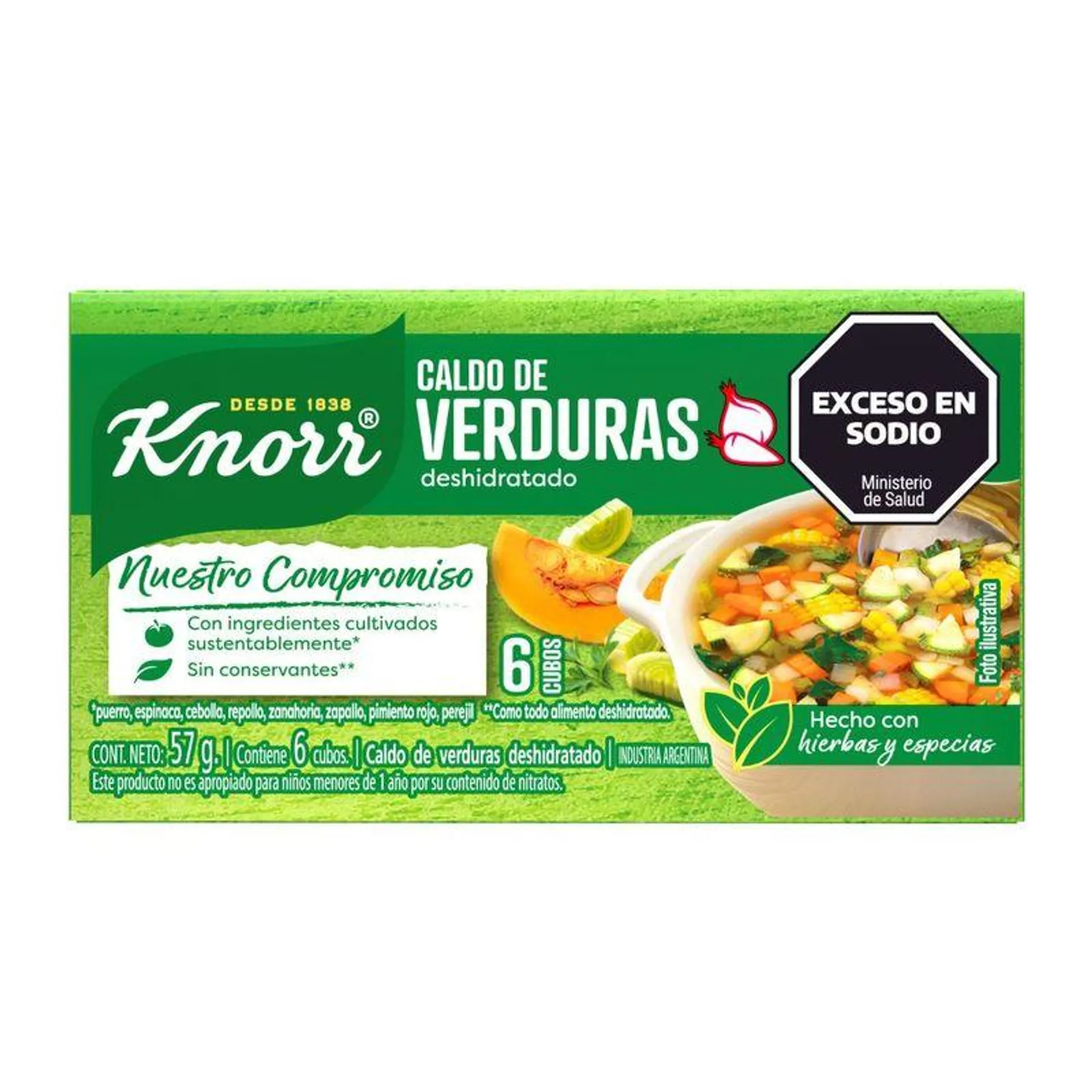 Caldo Verdura Con Vegetales Knorr 6 Ud.