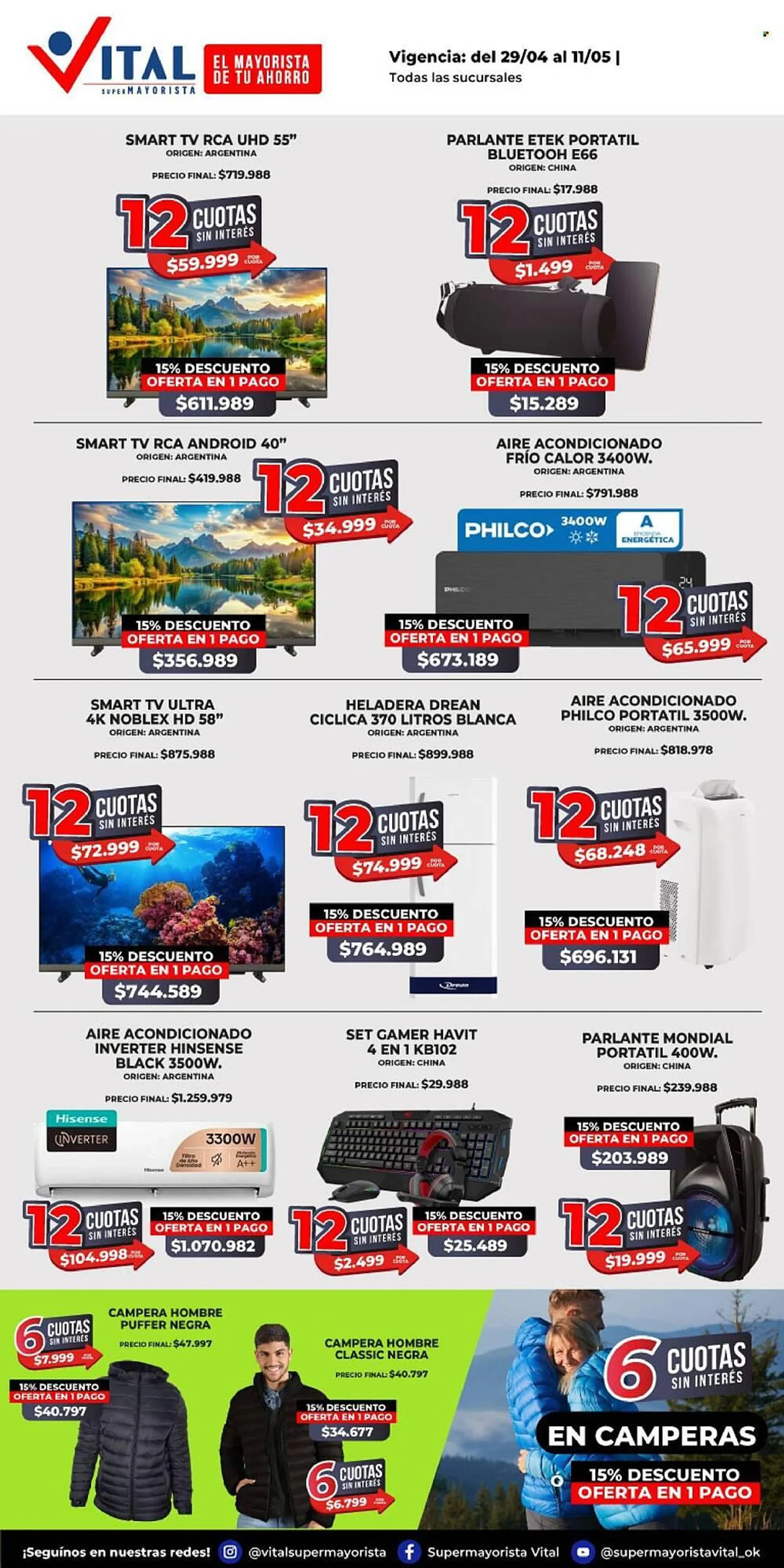 Ofertas de Catálogo Supermayorista Vital 29 de abril al 11 de mayo 2025 - Página 1 del catálogo