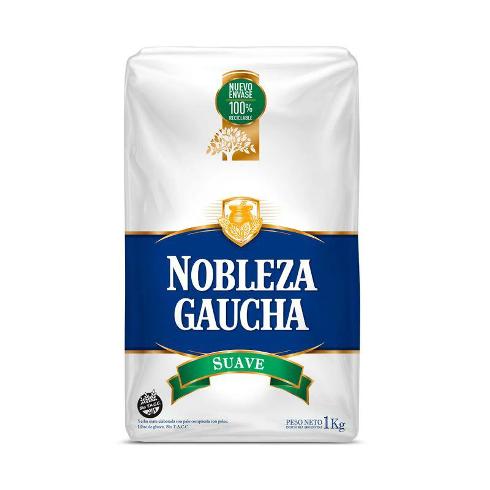 Yerba mate Nobleza Gaucha suave 1 kg.