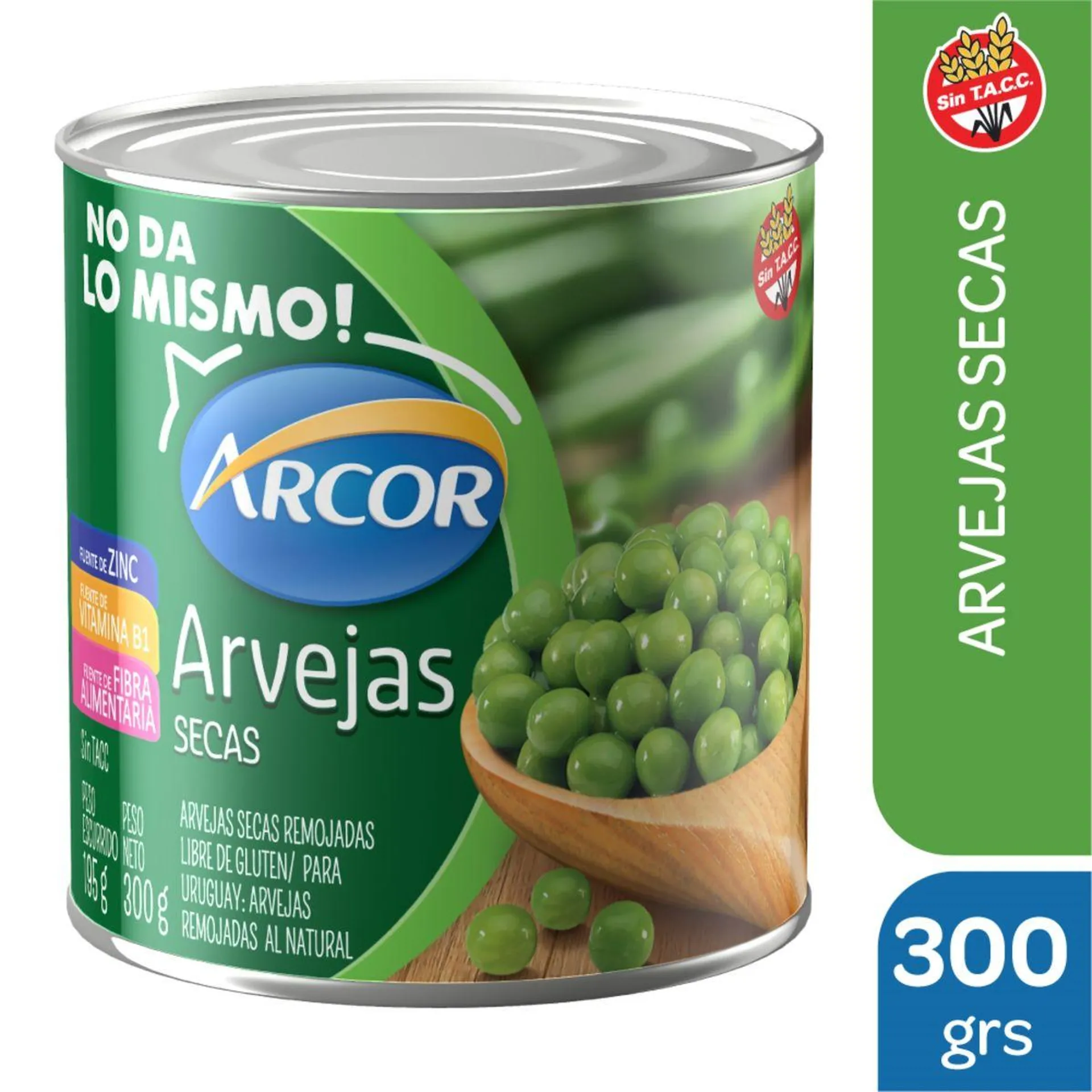 Arvejas secas remojadas Arcor 300 g.