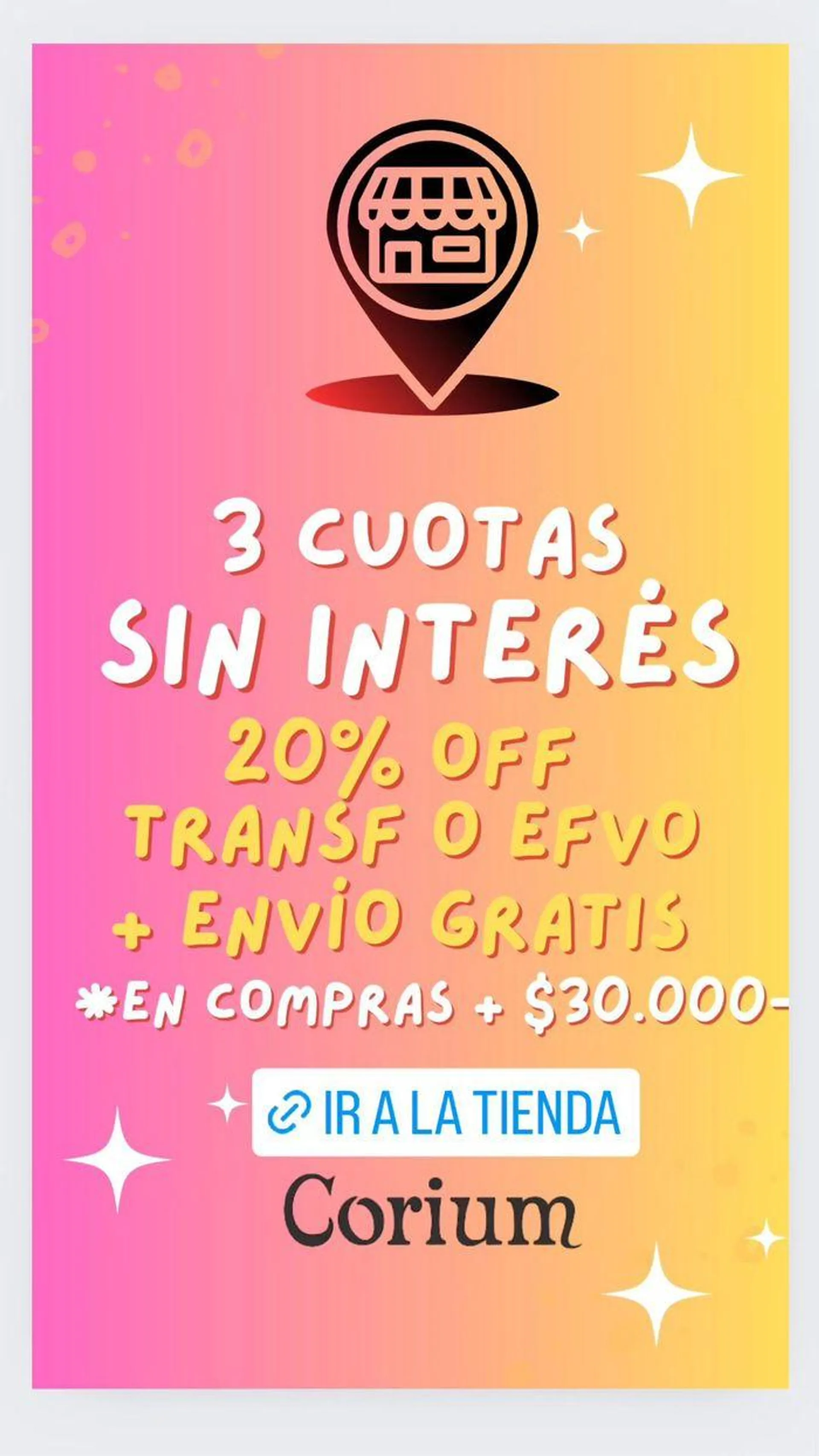 3 cuotas sin interés y 20% OFF en transferencia - 1