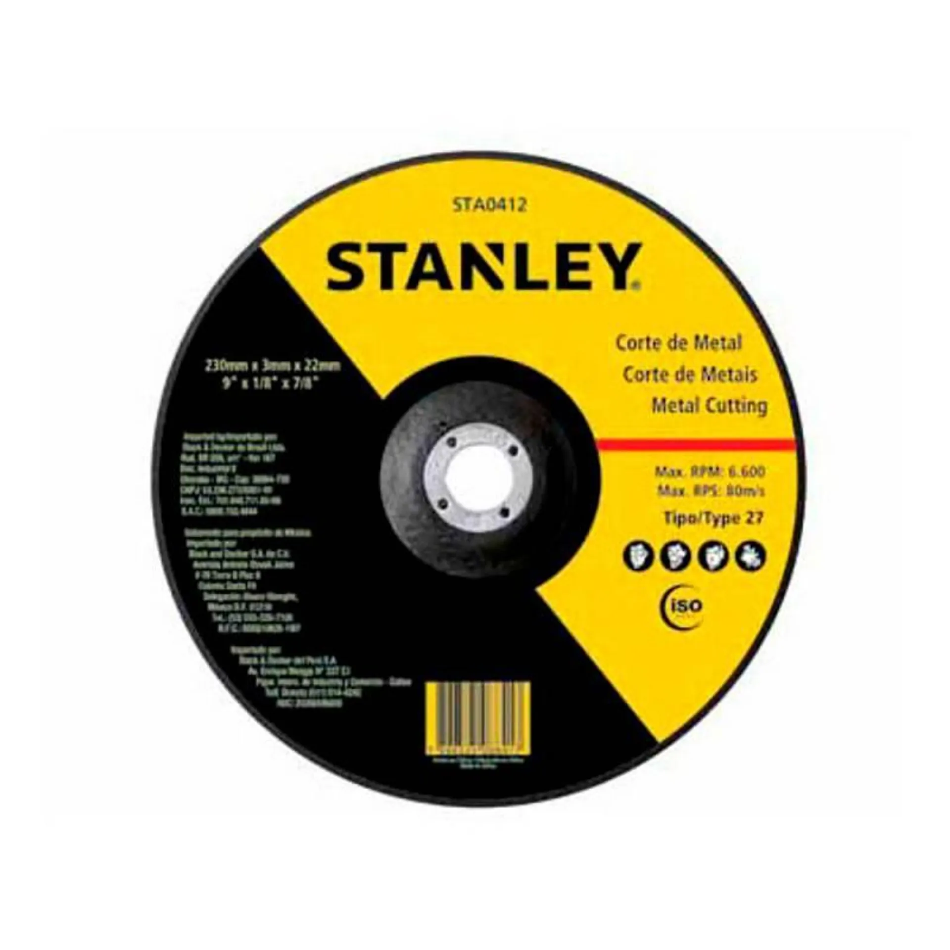 Discos de Desbaste Metal Stanley x 1 Un.