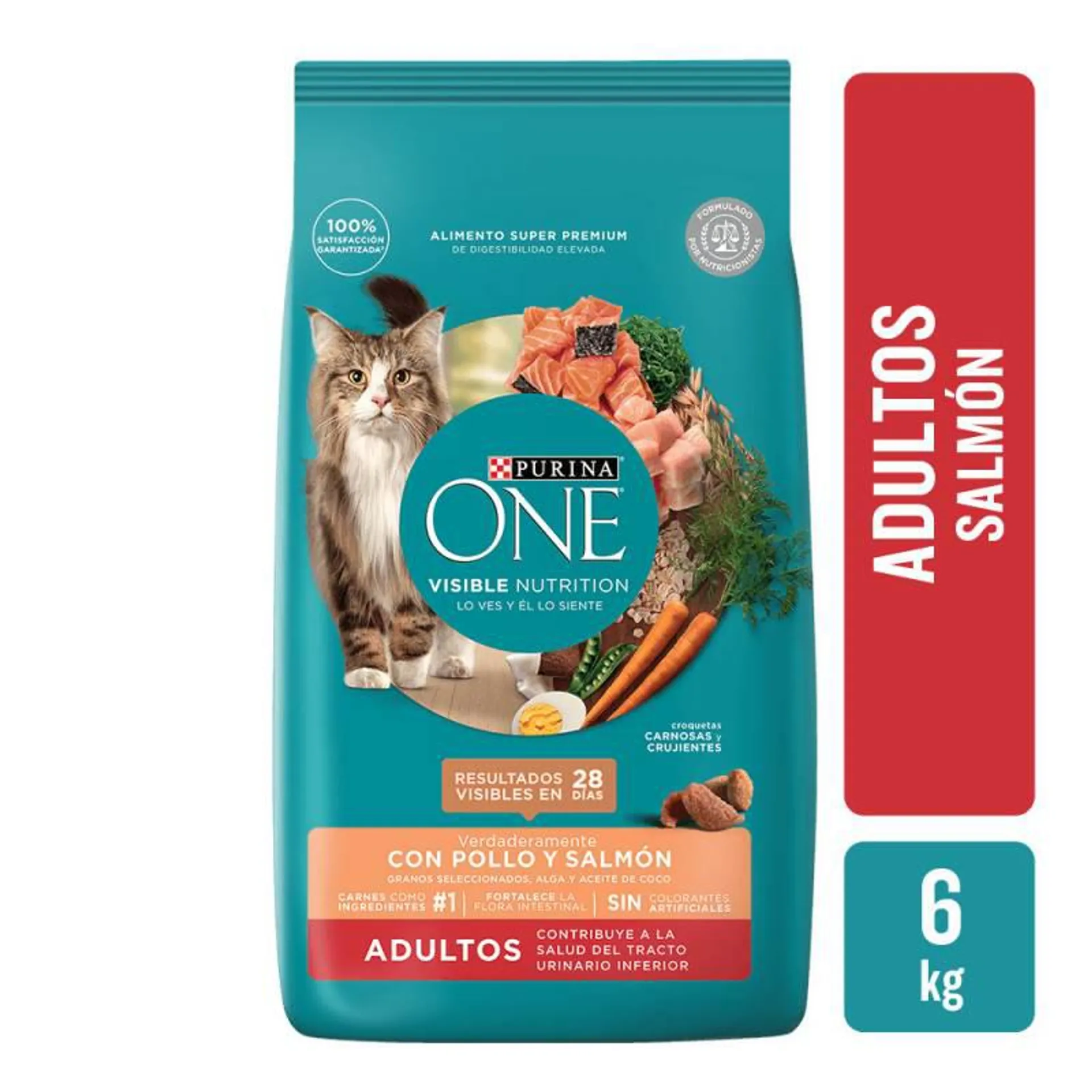 Alimento para Gato Adulto Salmon Purina One x 6 Kg.