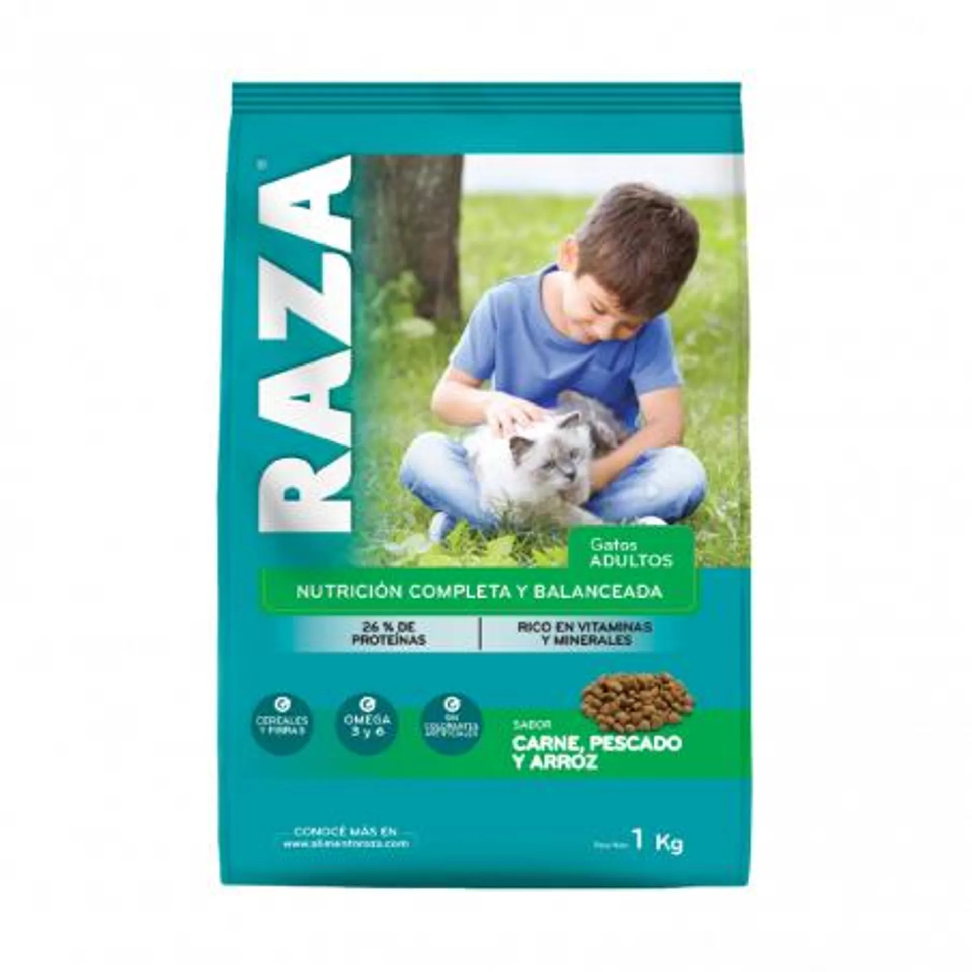 ALIMENTO GATOS RAZA CAR,PES Y ARROZ 1000 GRS