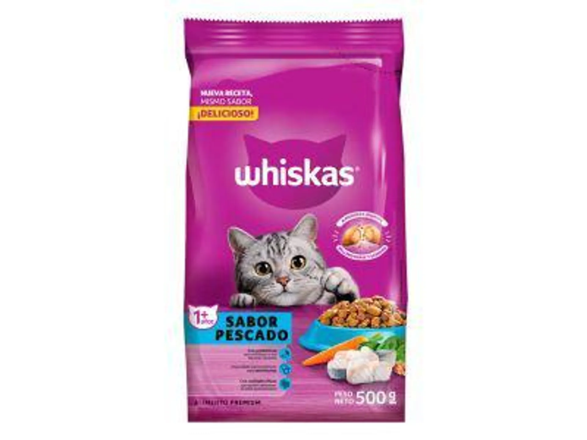 ALIMENTO PARA GATOS WHISKAS PESCADO 500 GR