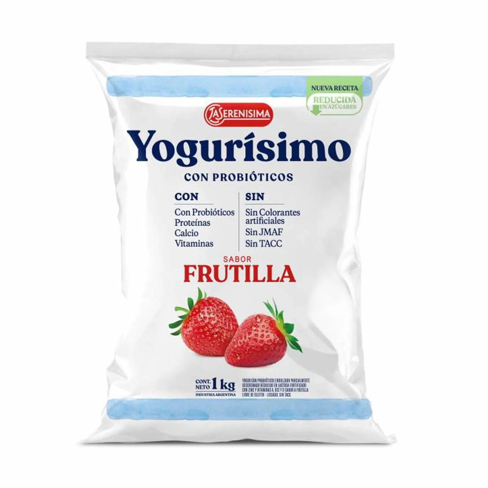 Yogur Bebible Frutilla Fortificado Sachet Yogurisimo x 1 Kg.