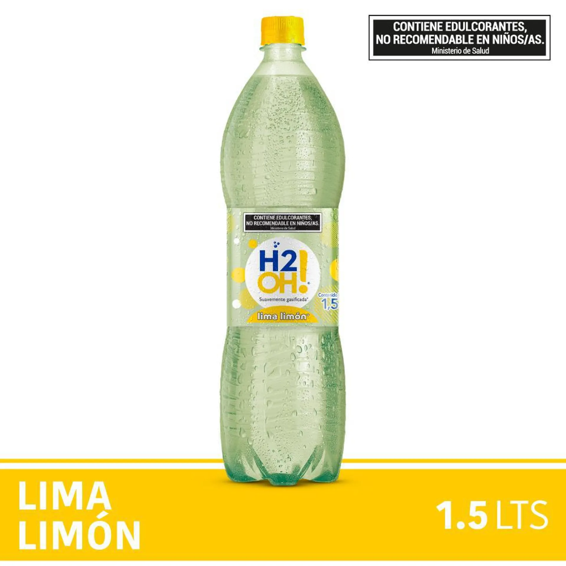 Agua Saborizada Con Gas H2oh! Lima Limón Botella 1.5 L