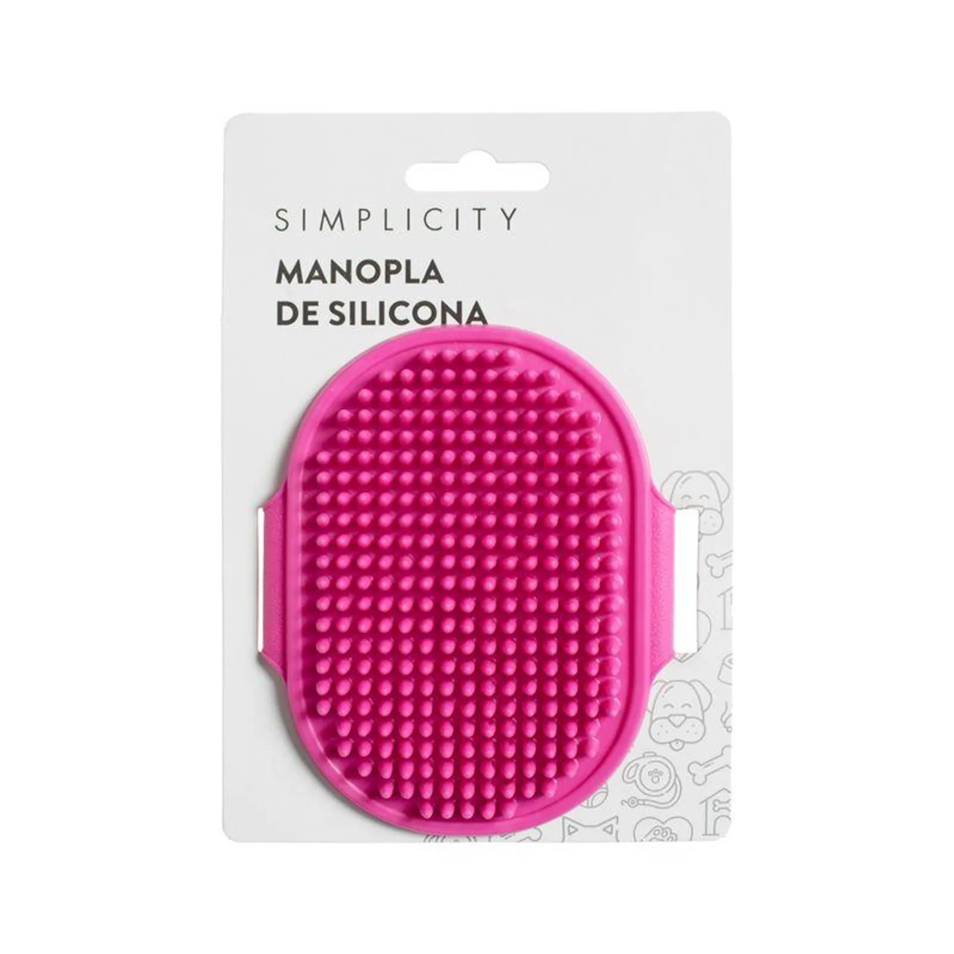 Cepillo Limpieza Mascota Simplicity Pet Silicona Fucsia