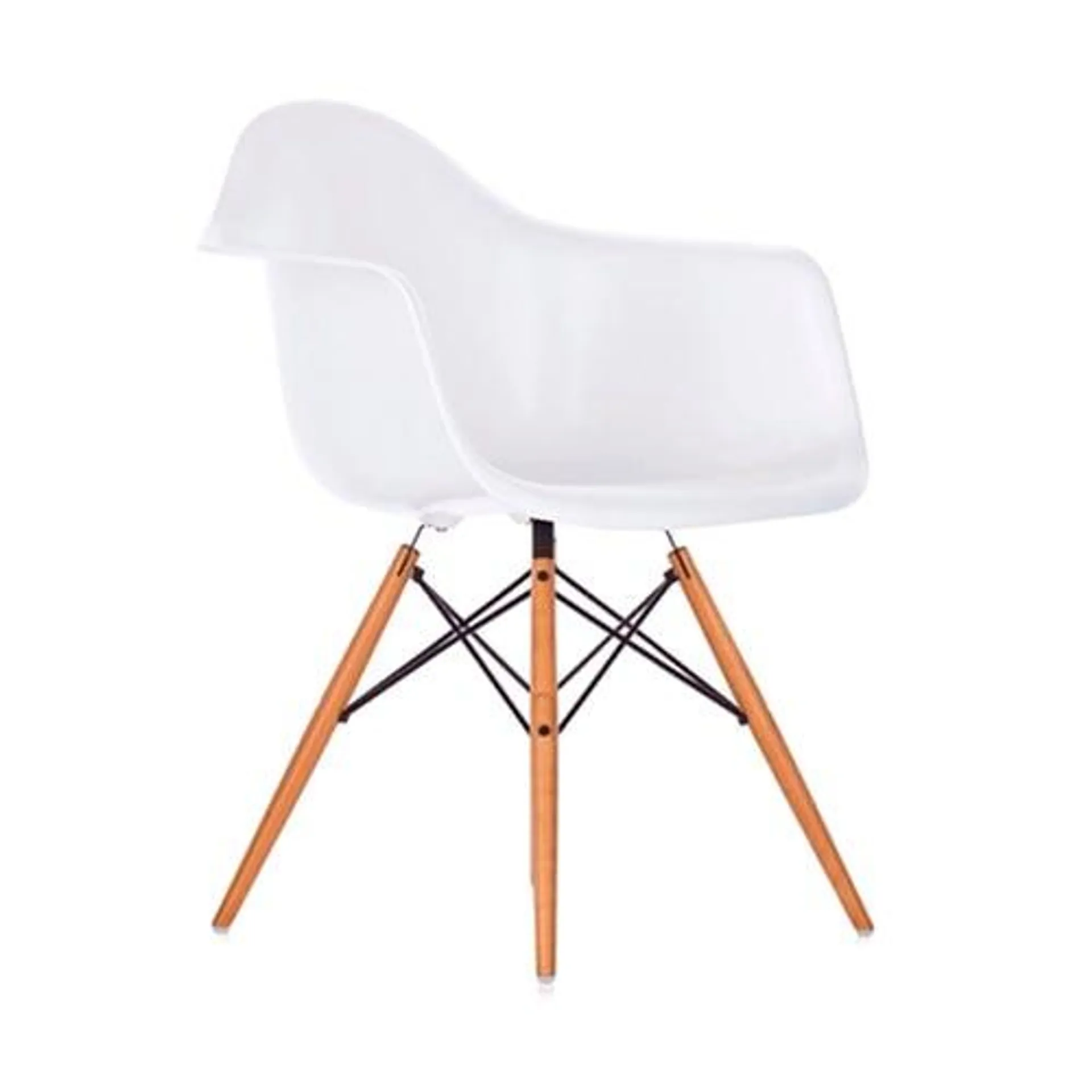 Silla Eames con posabrazos blanca