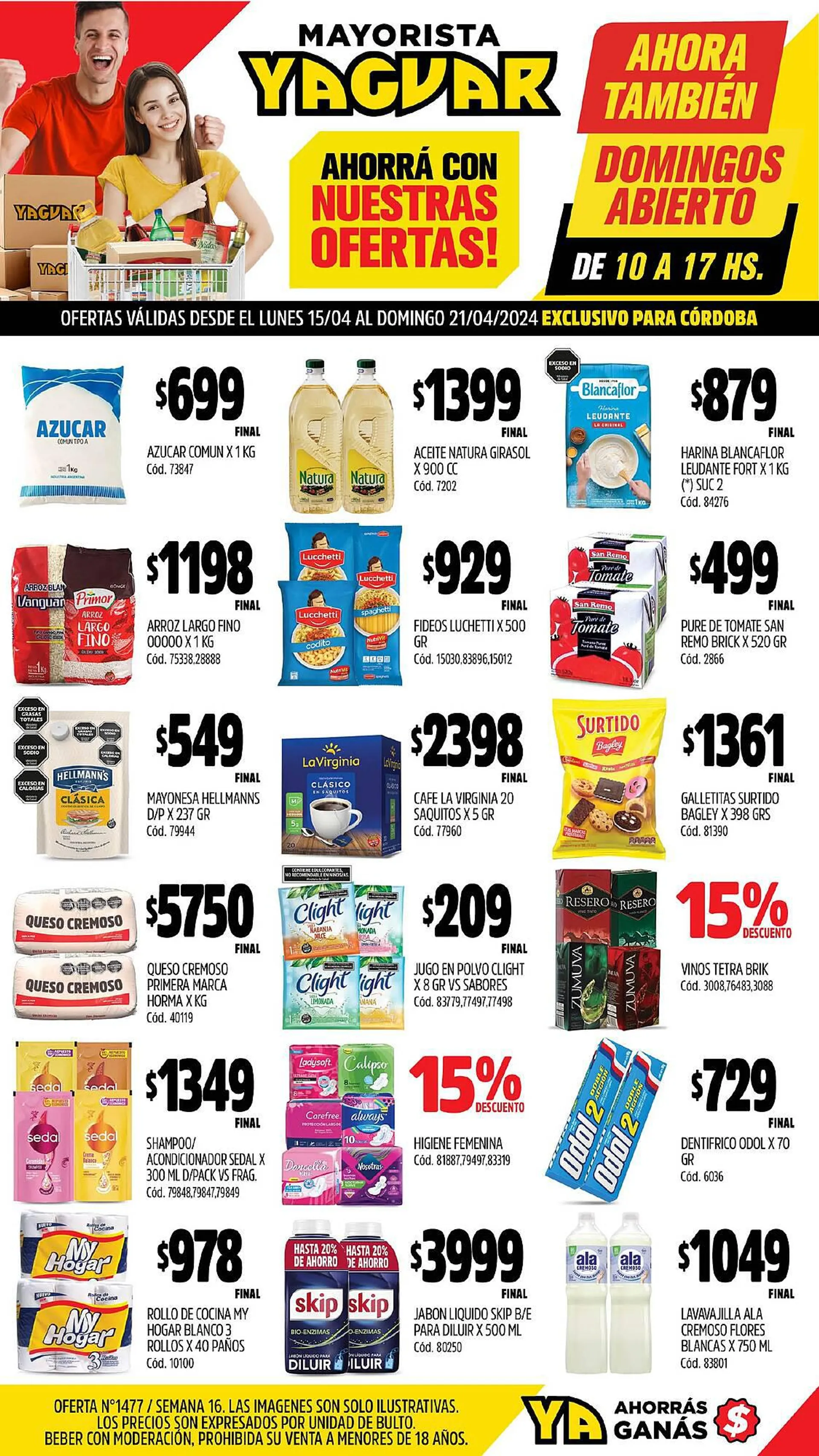 Ofertas de Catálogo Supermercados Yaguar 15 de abril al 21 de abril 2024 - Página  del catálogo