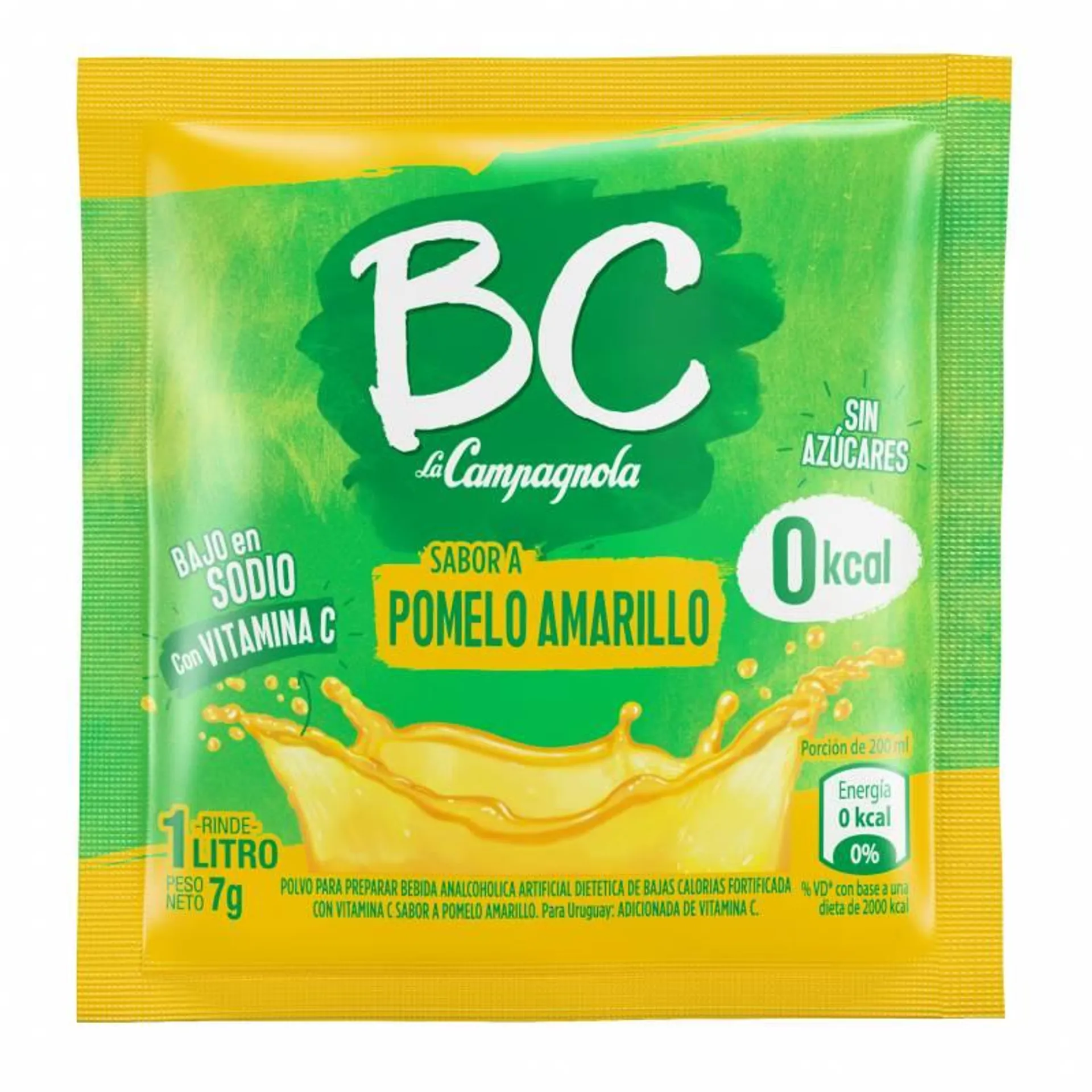 Polvo para preparar Jugo Pomelo Amarillo Bc x 7 g.