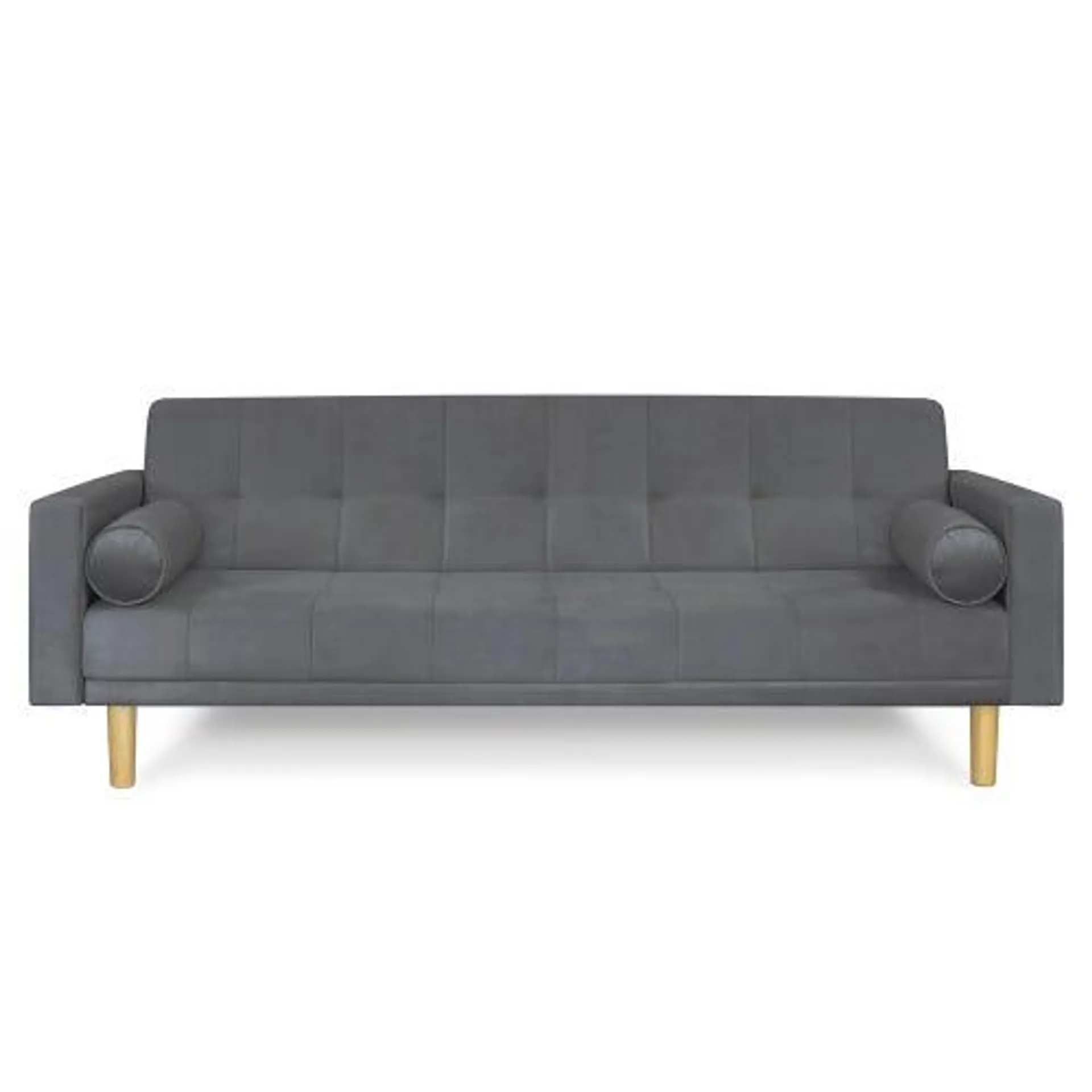 Sofá cama 3 cuerpos 215x80 cm Detroit en pana gris oscuro Fullconfort