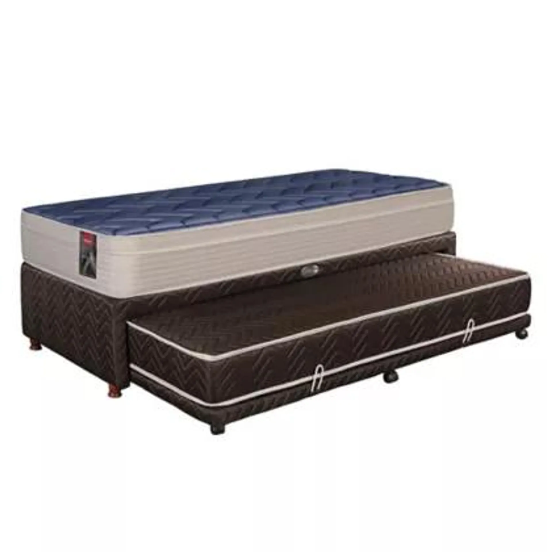 Sommier y colchón 1 plaza y media de resortes con cama adicional 66 x 90 x 190 cm