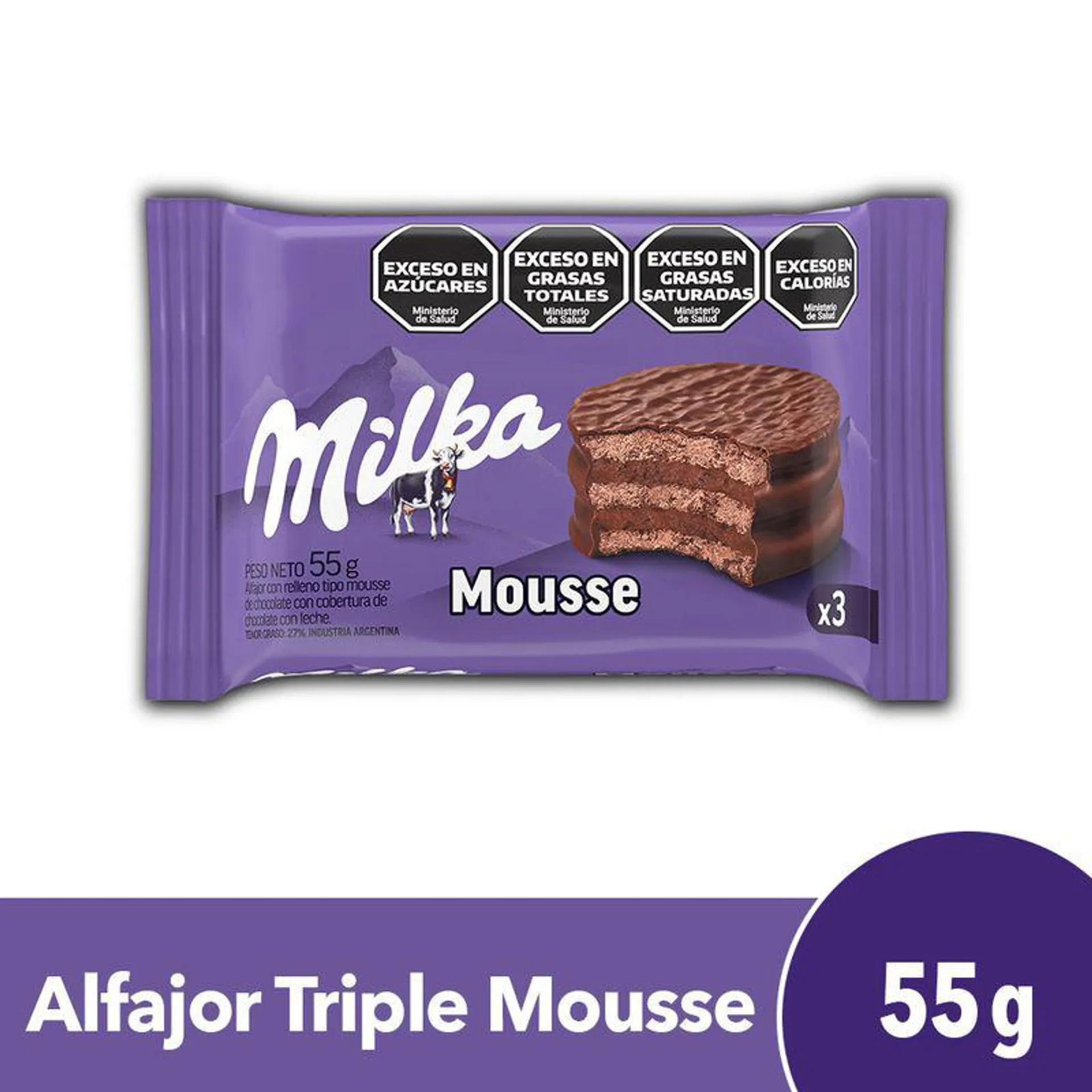 Alfajor Triple Milka Mousse 55 Gr.