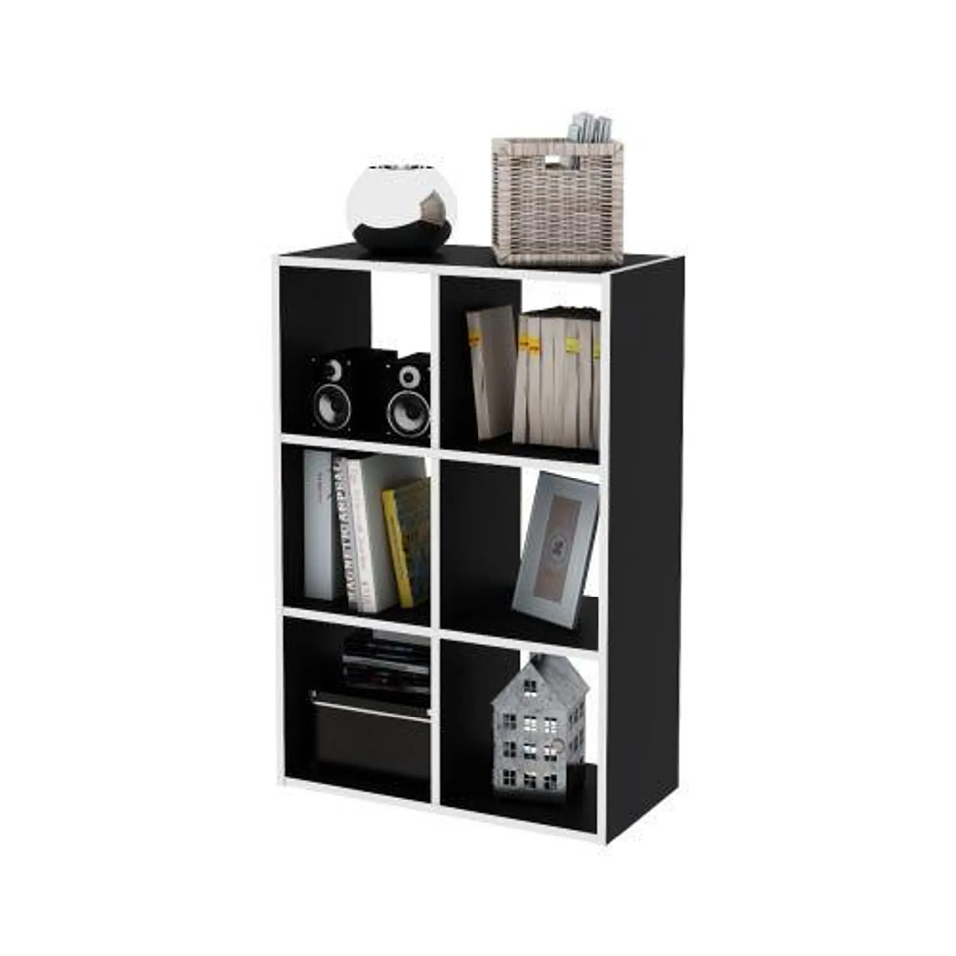 Organizador cubo 6 espacios CU6 negro y blanco Centro Estant