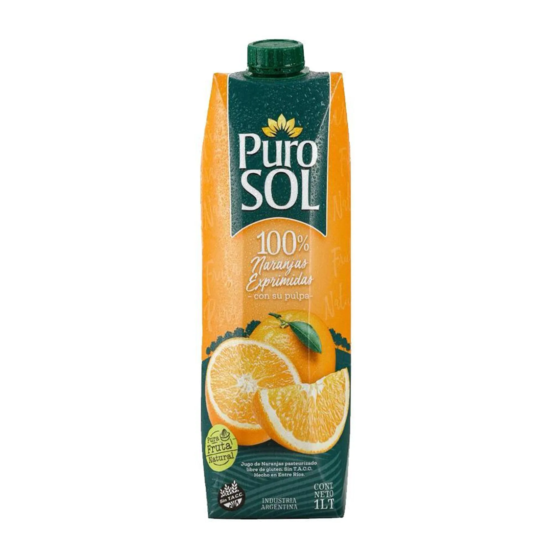 Jugo PURO SOL Naranja Con Pulpa Ttb 1 L