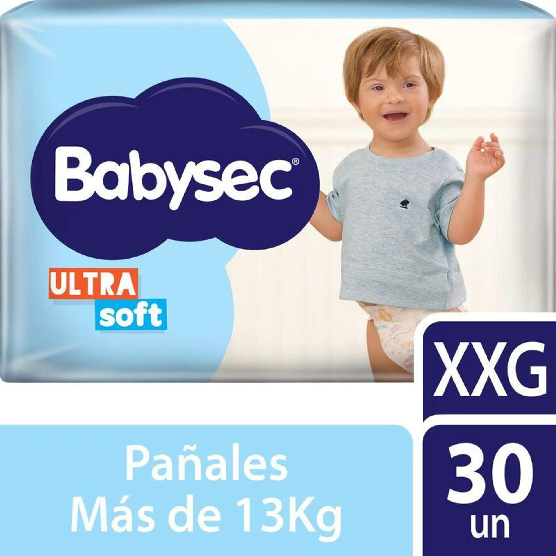 Pañales Babysec Ultrasoft talle XXG x 30 Ud.