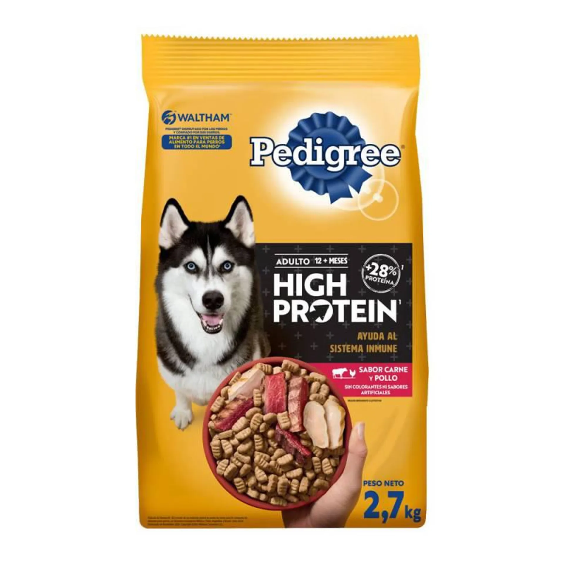 Alimento para perro High Pro Carne y Pollo Pedigree x 2,7 Kg.