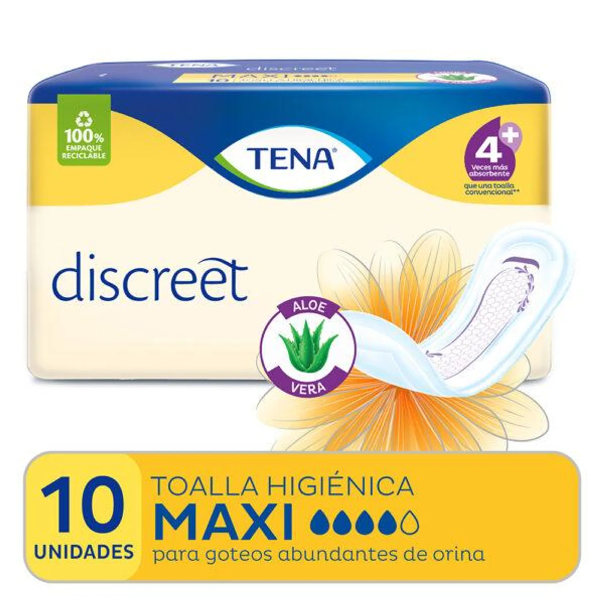 Tena T.hig. Discreet Maxi Aloe X10u