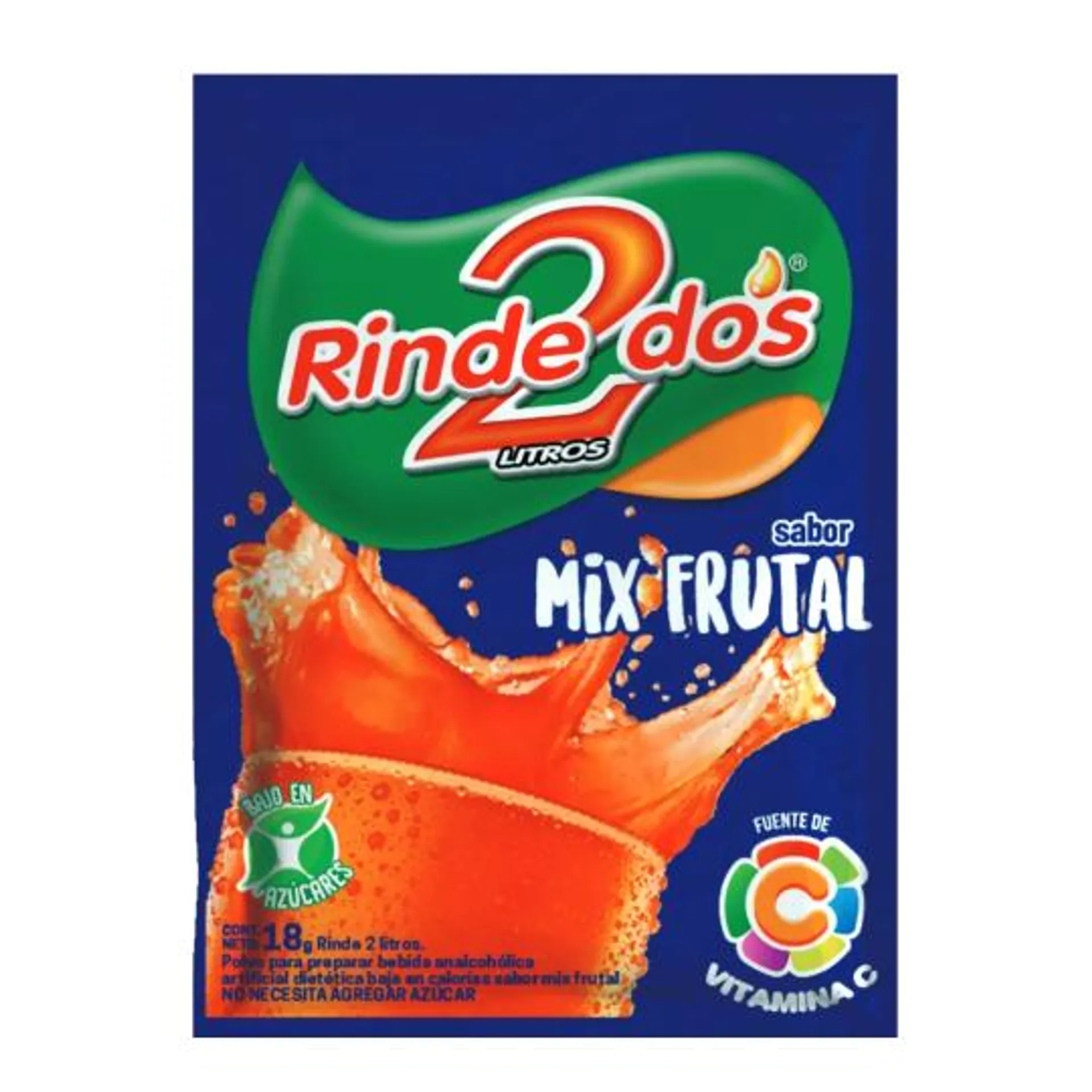 JUGO EN POLVO RINDE DOS MIX FRUTAL 13 GRS