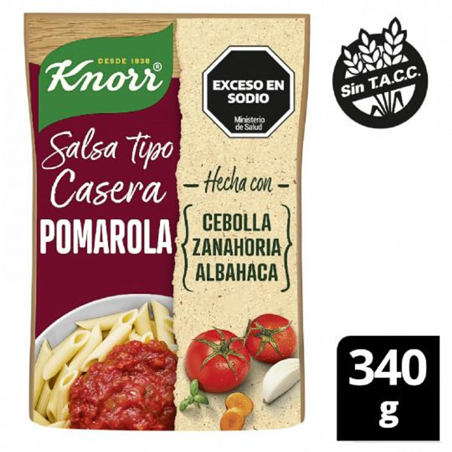 SALSA DE TOMATE KNORR POMAROLA TRAD 340 GRS