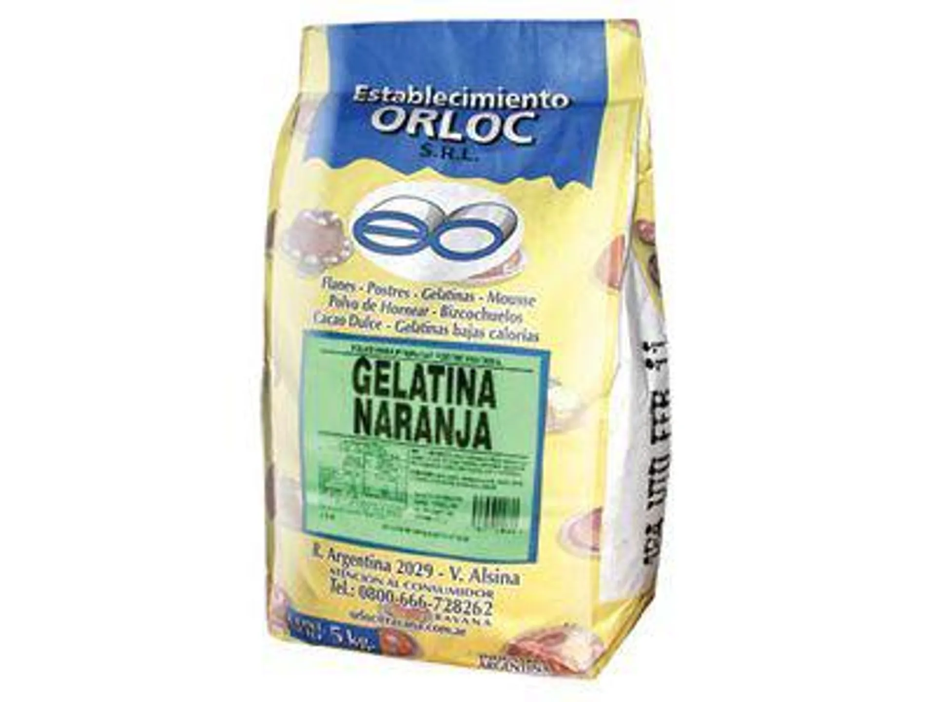 GELATINA ORLOC NARANJA 5 KG