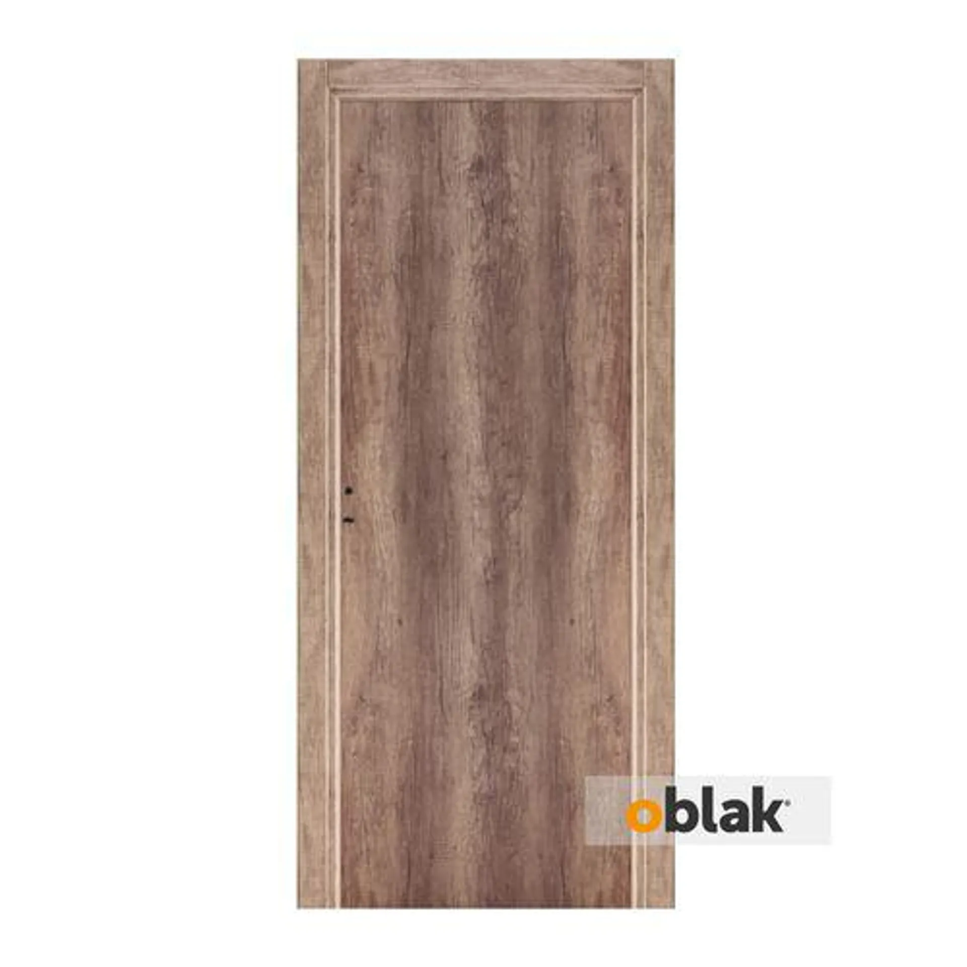 Puerta Teks Nogal Marco Madera 80Cm Derecha