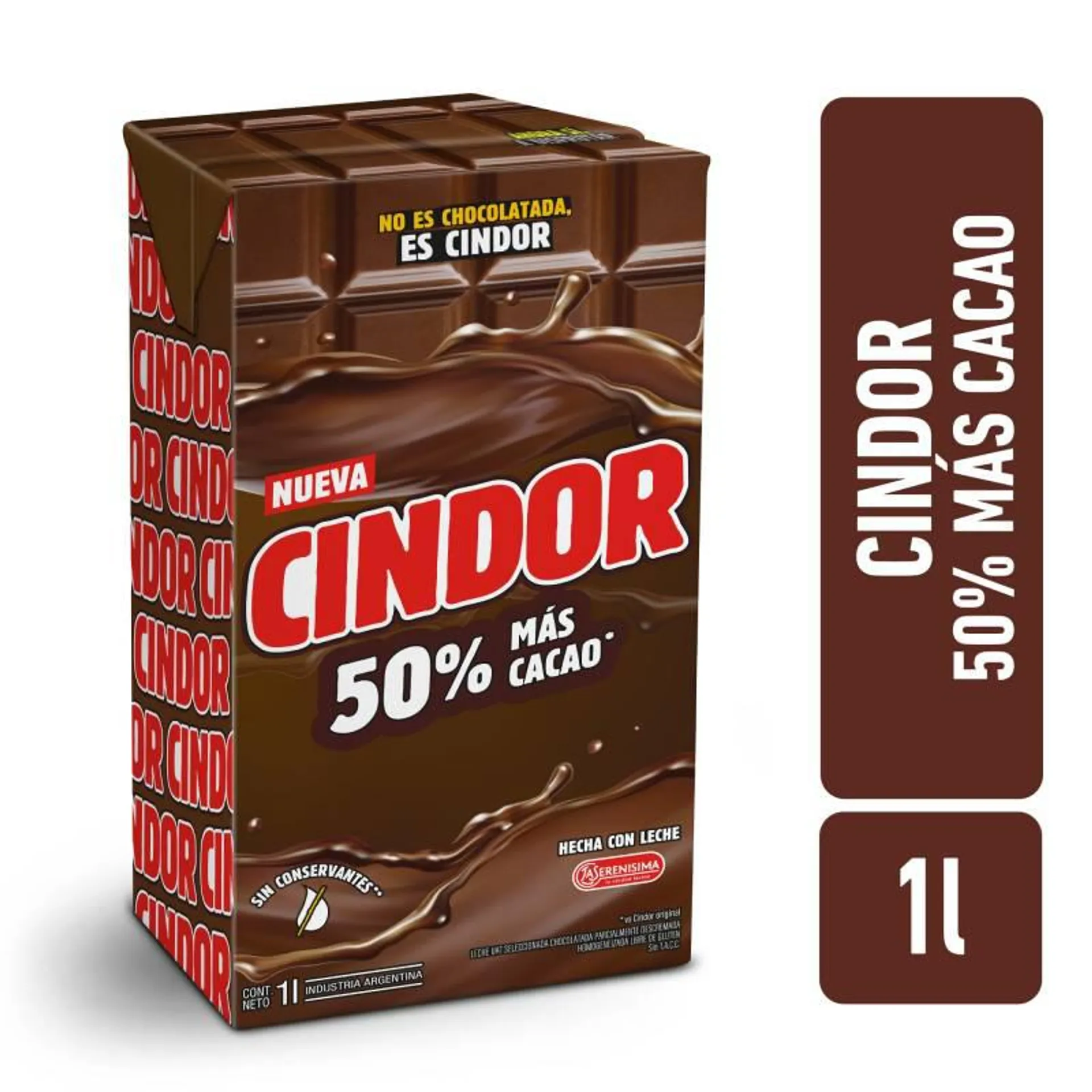 Leche Chocolatada Uat Parcialmente Descremado Cindor x 1 Lt.