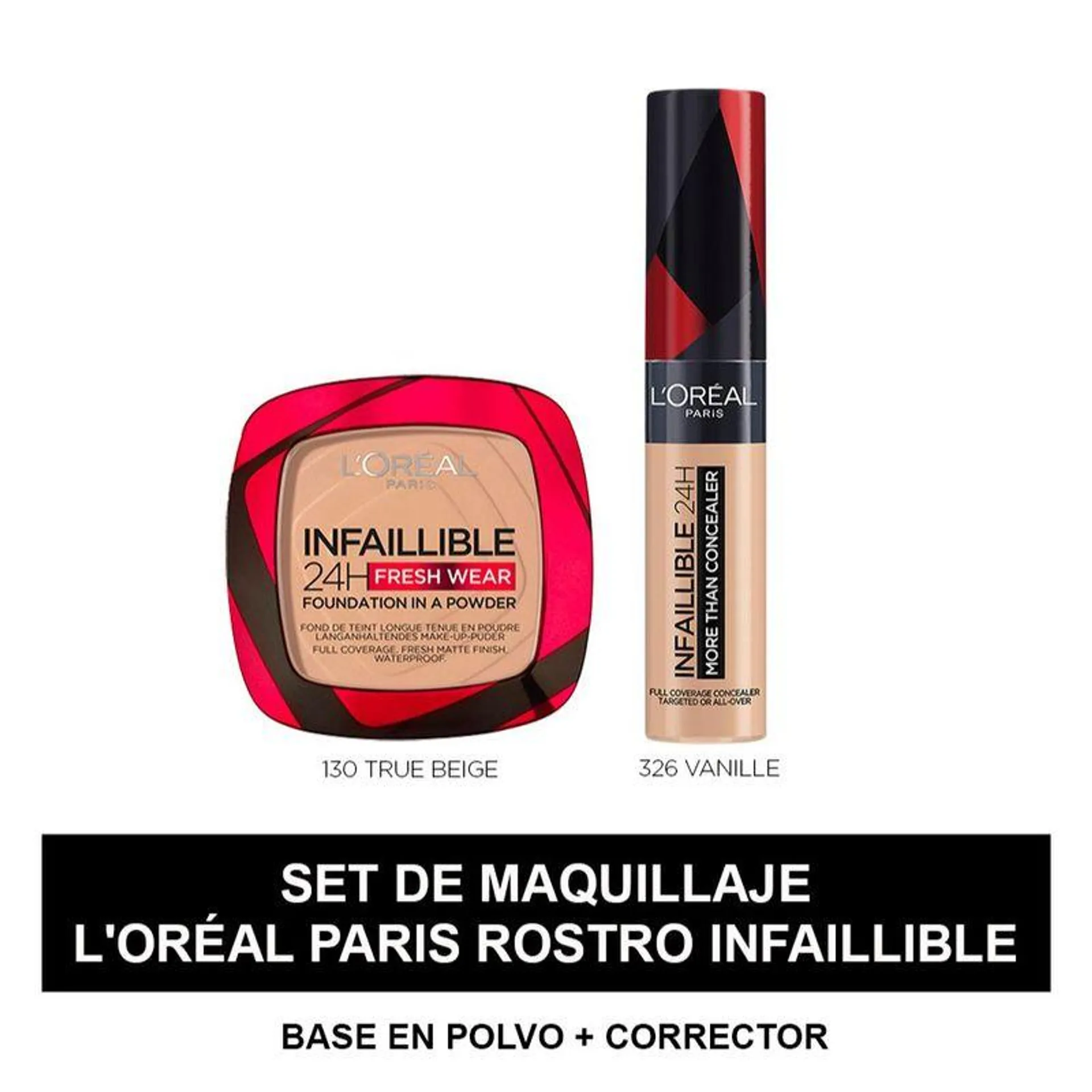 Kit De Maquillaje Infaillible: Base En Polvo 130 + Corrector 326