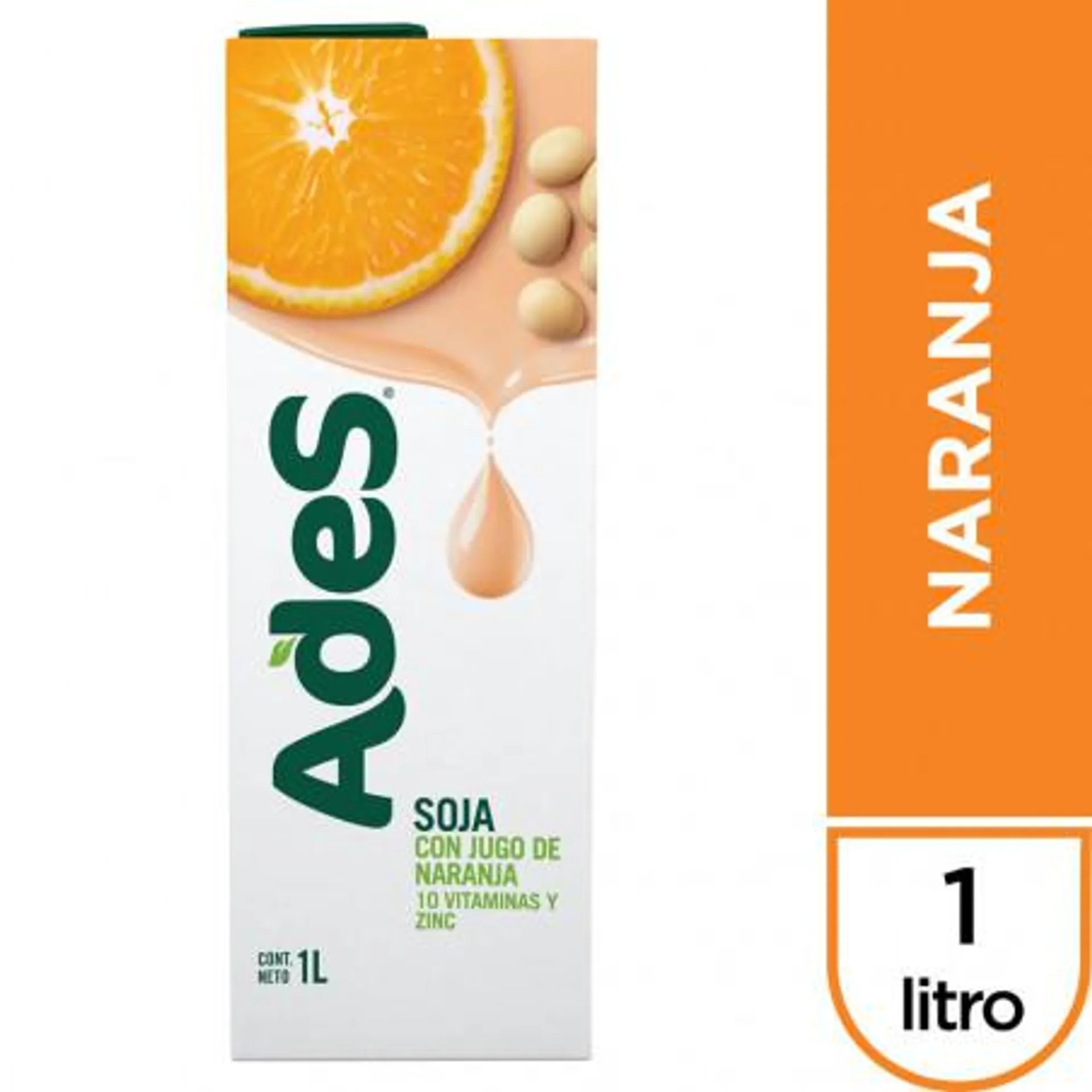 JUGO P/BEBER ADES R.NARANJA 1000 ML.