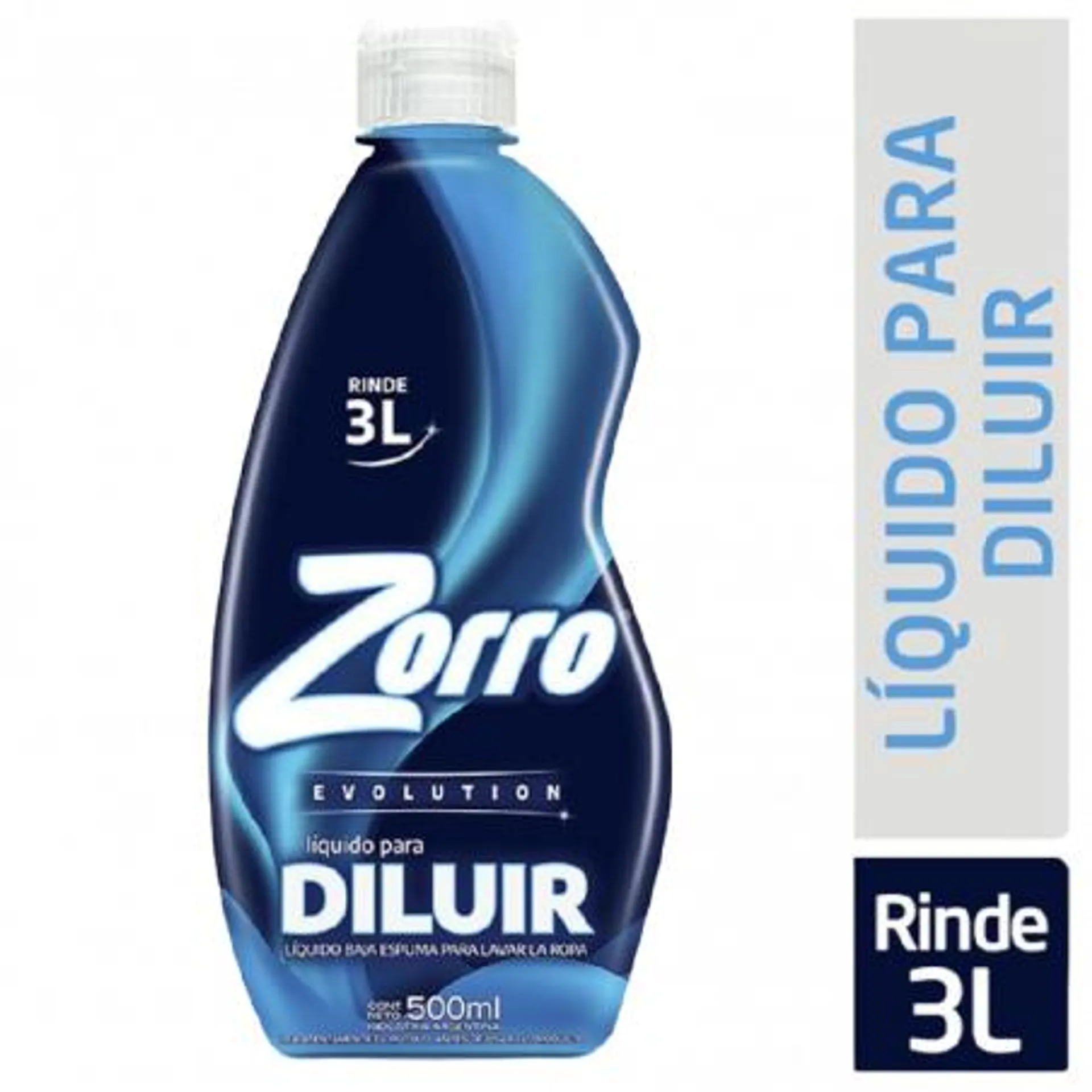 DETER.ROPA LIQ. ZORRO DILIUBLE EVOLUT 500 ML.