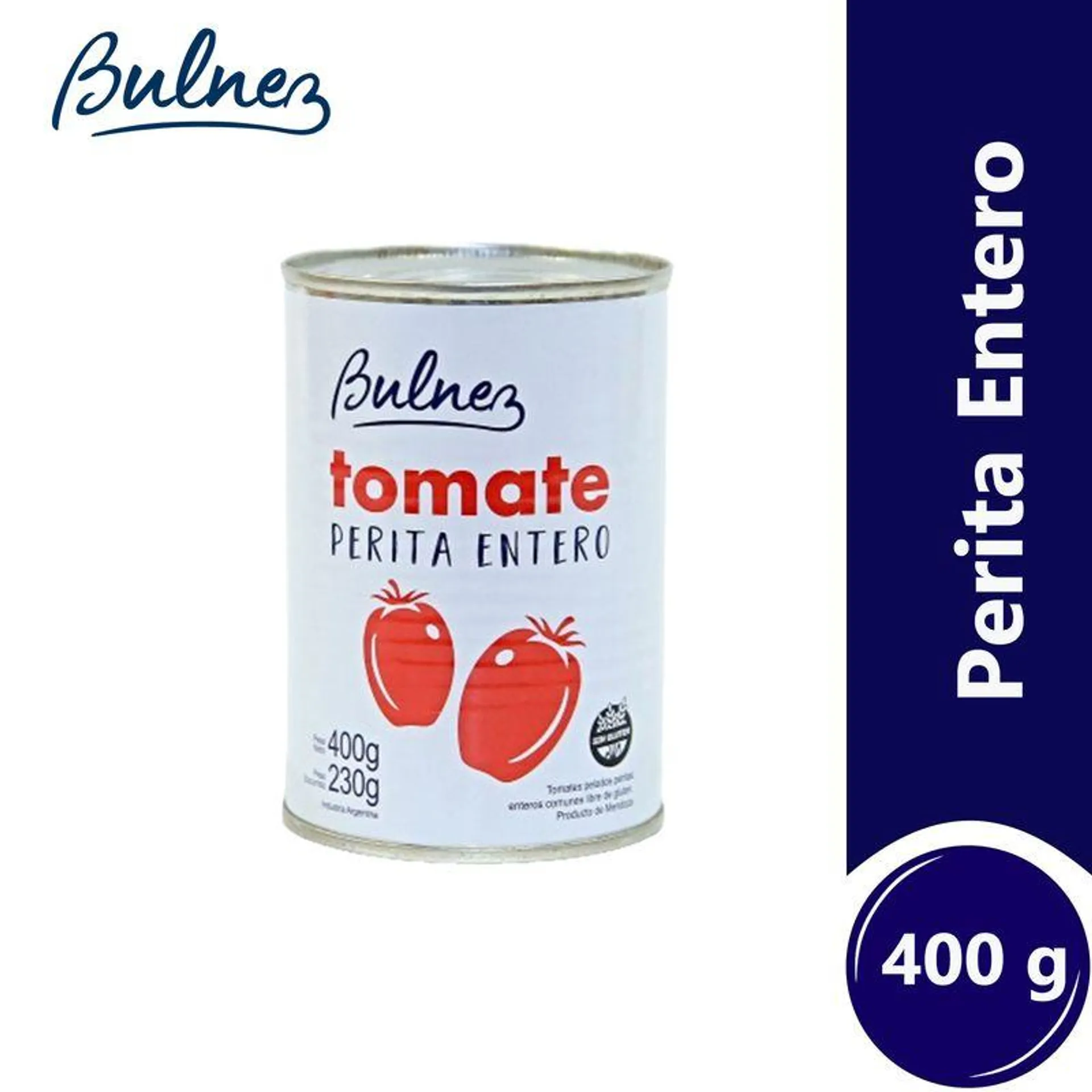 Tomate perita entero Bulnez en lata 400 g.