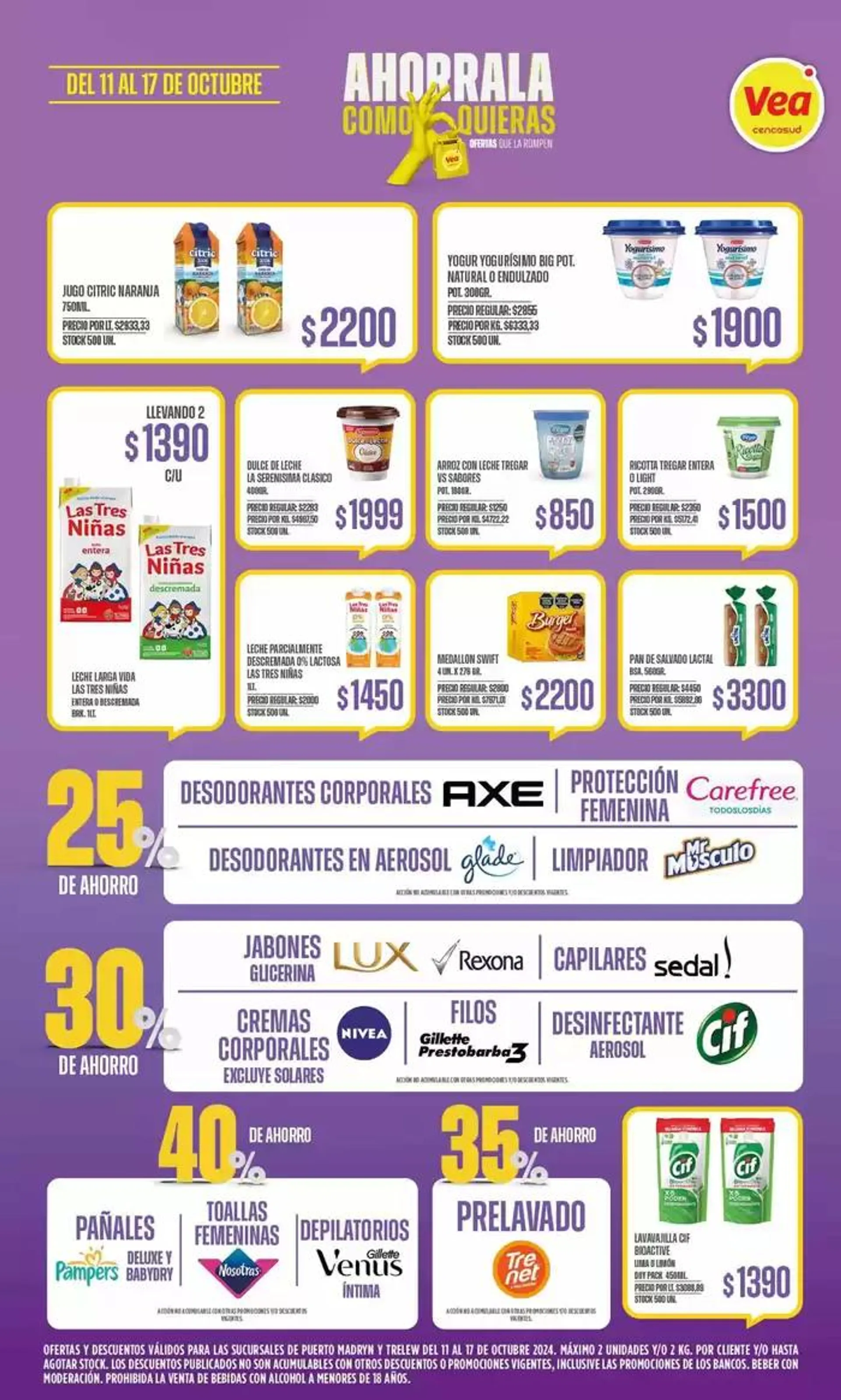 Ofertas de Supermercados Vea Fin de semana. 11 de octubre al 13 de octubre 2024 - Página 1 del catálogo