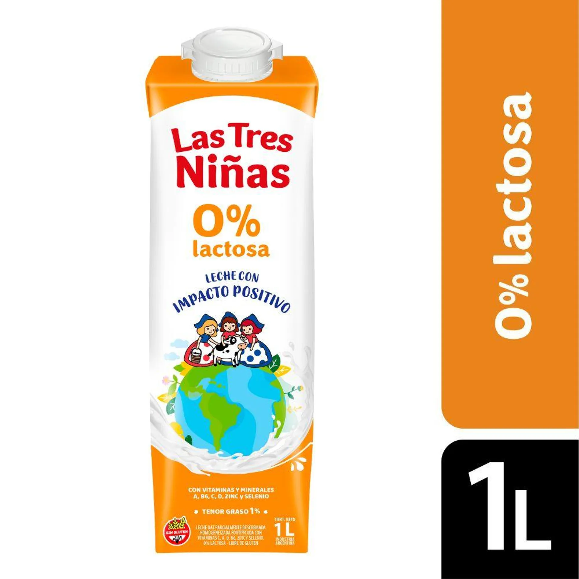 Leche Parcialmente Descremada Las Tres Niñas 0% Lactosa 1 Lt.