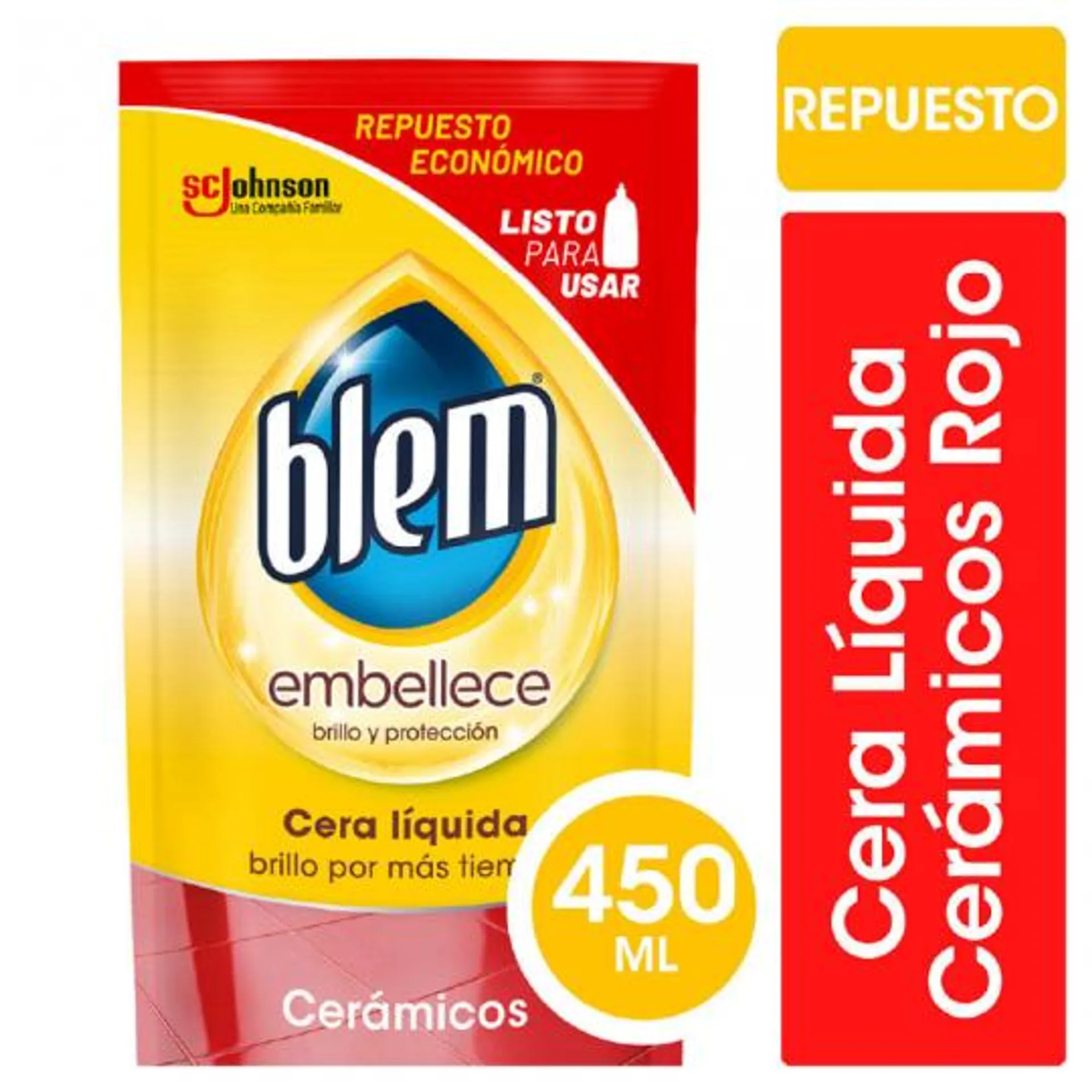 CERA PARA PISOS BLEM CERAM.DP ROJO 450 ML.