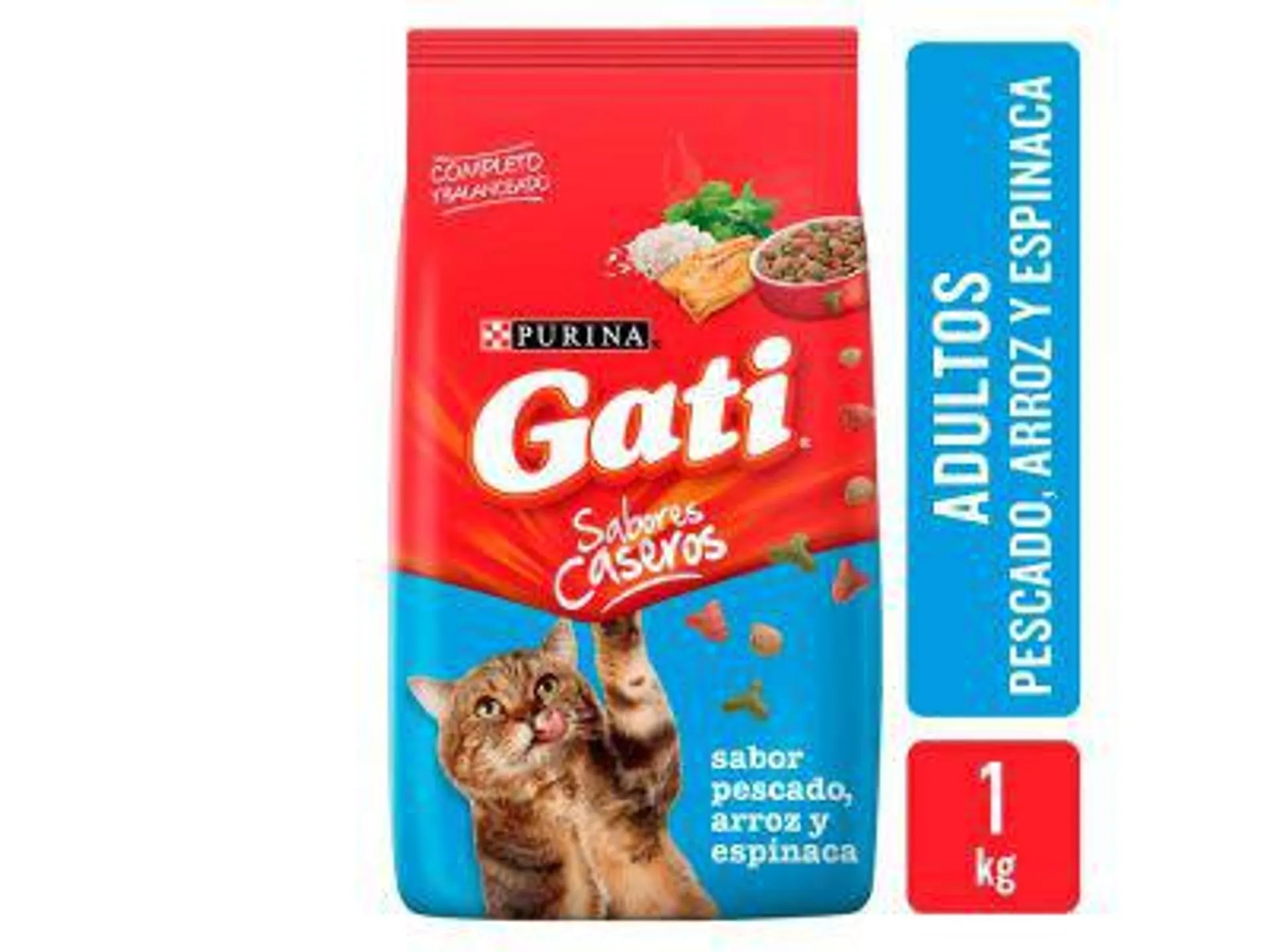 ALIMENTO PARA GATOS GATI PESCADO, ARROZ Y ESPINACA 1 KG