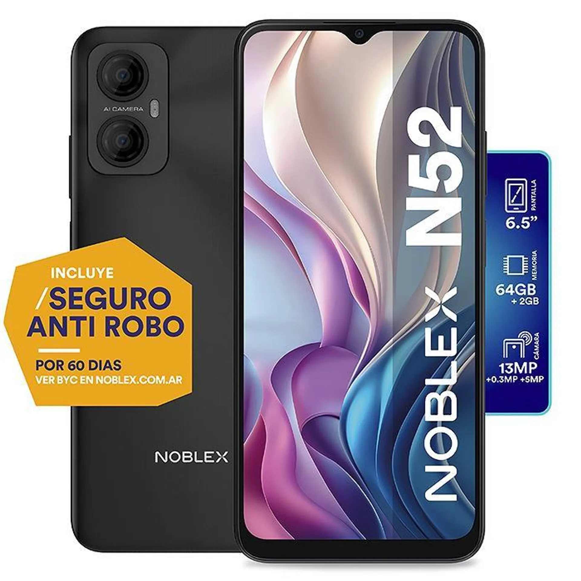 Celular Noblex N52 6.5" 64GB Negro