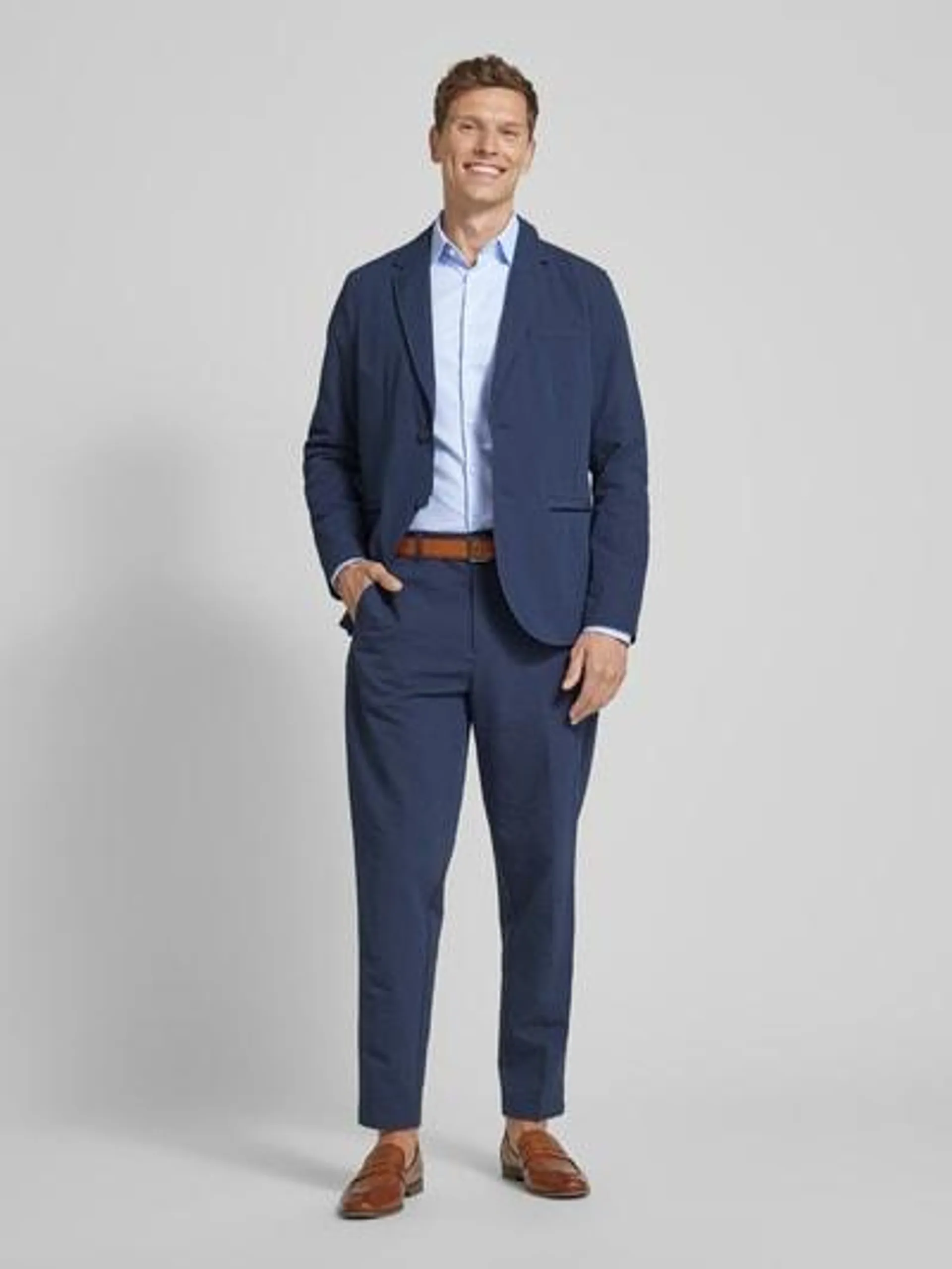 Slim Fit Business-Hemd mit Kentkragen in bleu