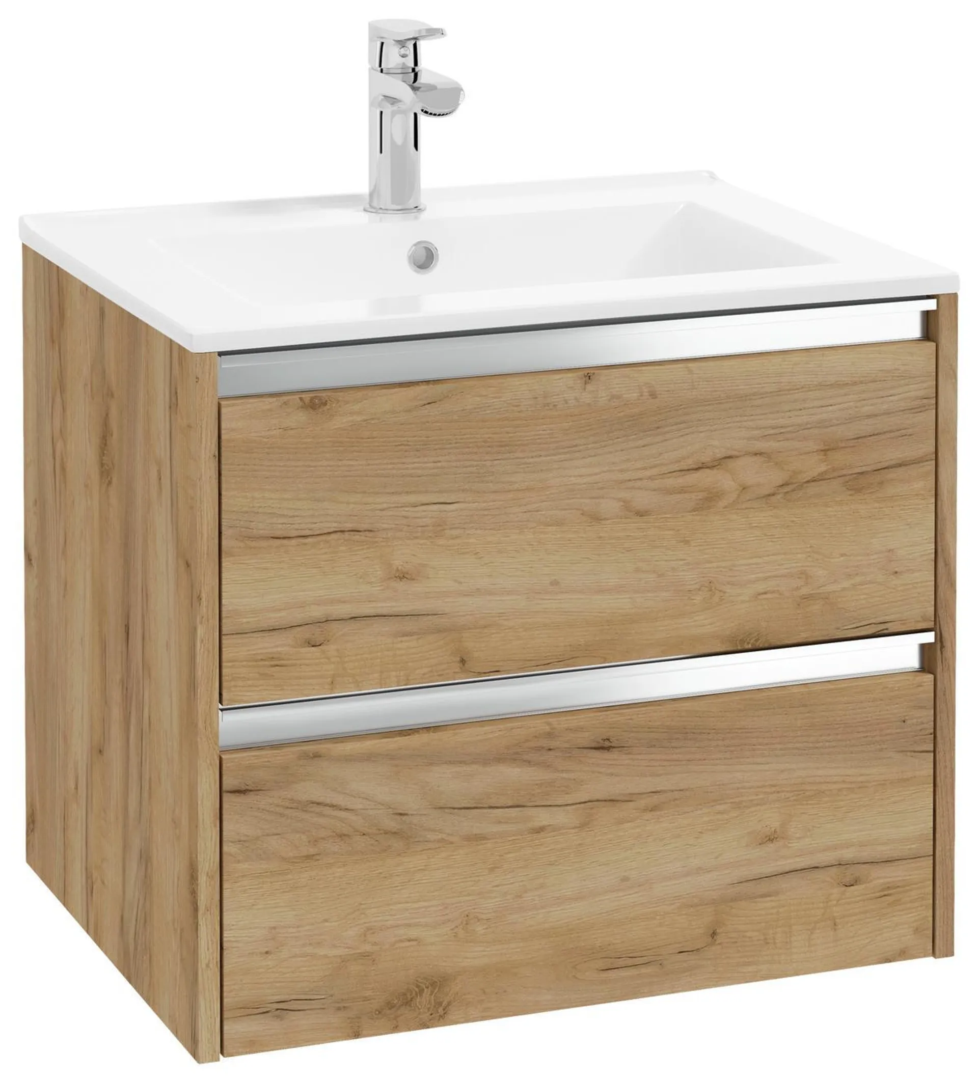 MID.YOU Waschbecken mit Unterschrank Nena B: 59 cm Eiche Dekor