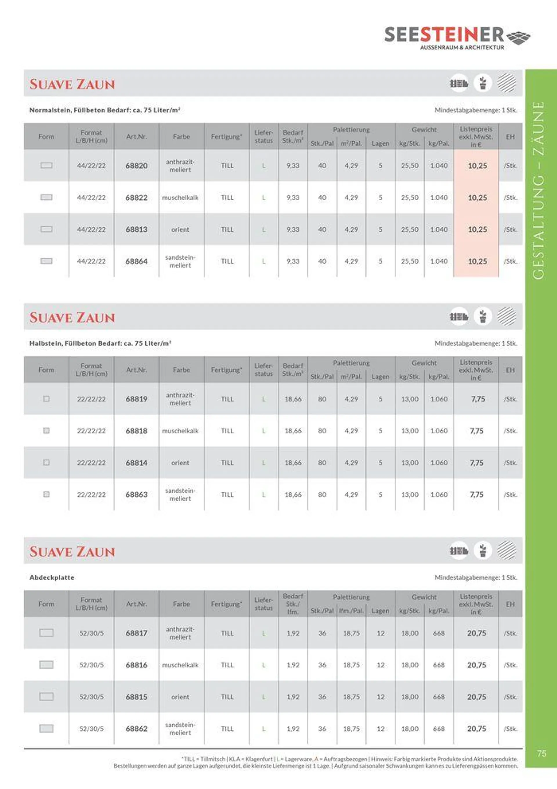 Preis Liste 2024 von 31. Mai bis 31. Dezember 2024 - Flugblätt seite  77