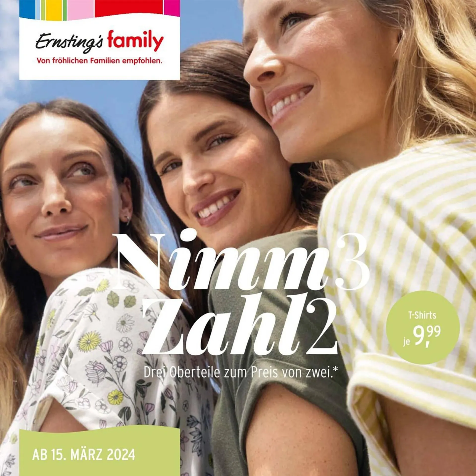 Ernsting's family Flugblatt von 15. März bis 24. März 2024 - Flugblätt seite  1