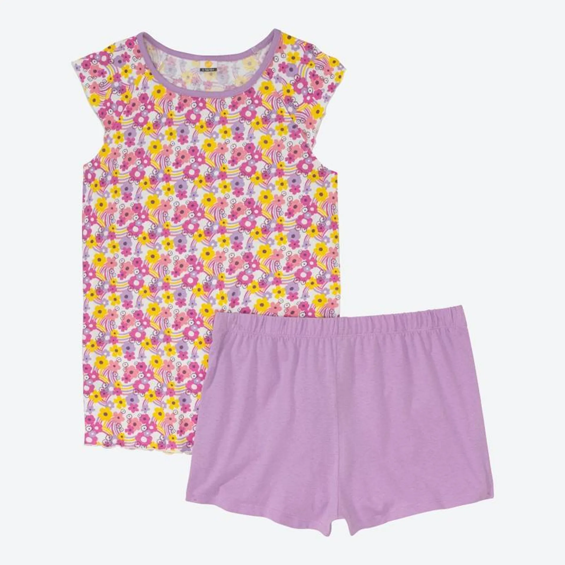 Mädchen-Shorty mit Blumenmuster, 2-teilig