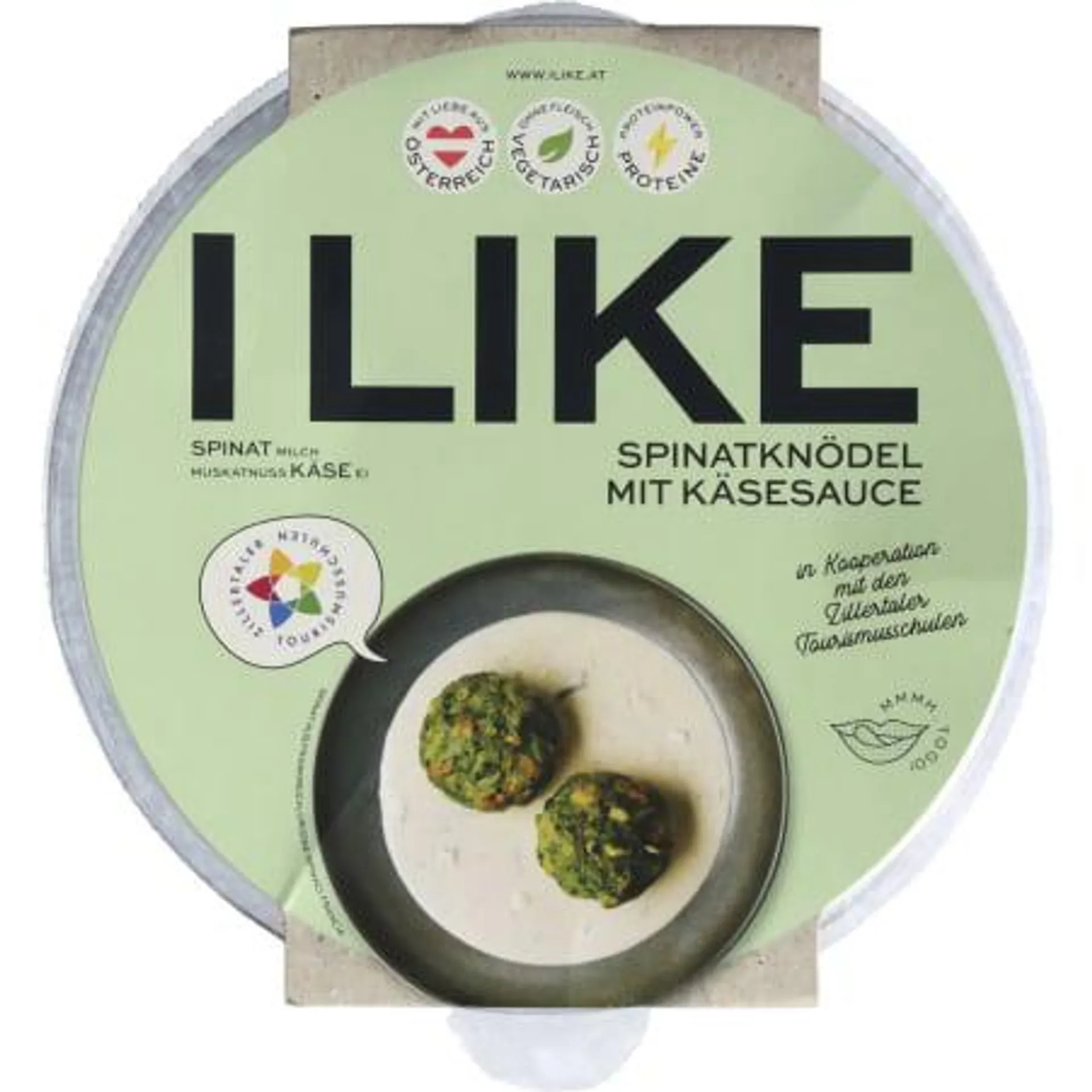 Spinatknödel mit Käsesauce