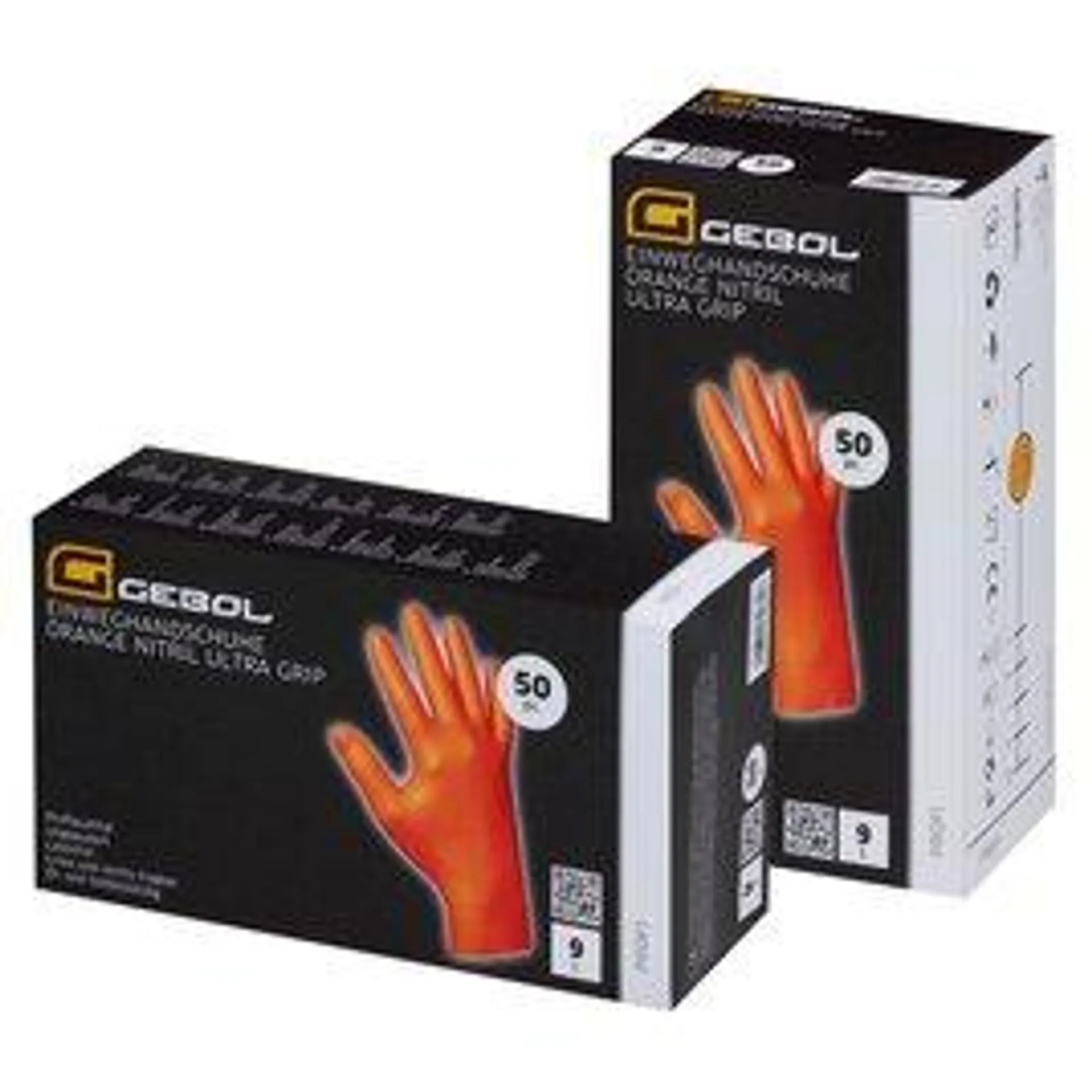 GEBOL Einweghandschuh "Orange Nitril Ultra Grip" ungepudert Gr. XL, 50 Stück