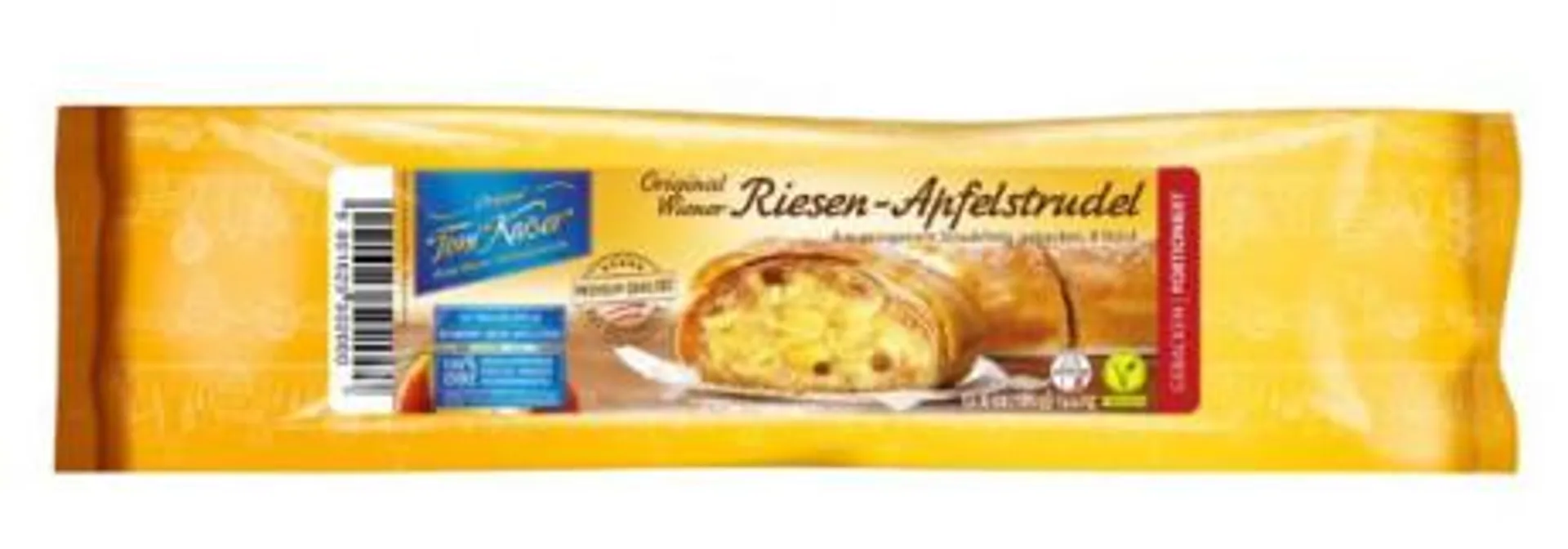 Riesen Apfelstrudel geschnitten fertig gebacken TK