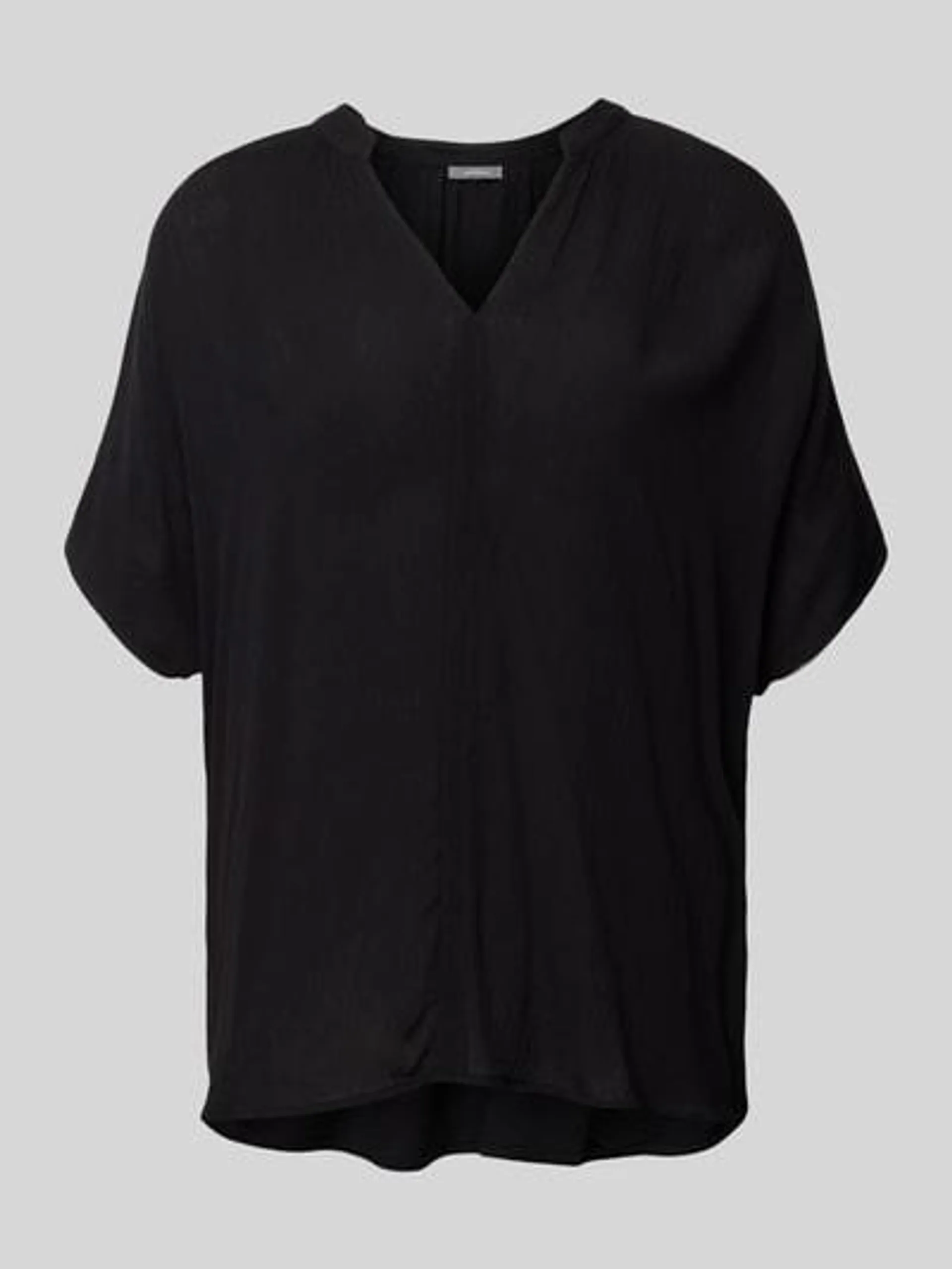 Blusenshirt aus Viskose mit V-Ausschnitt in black