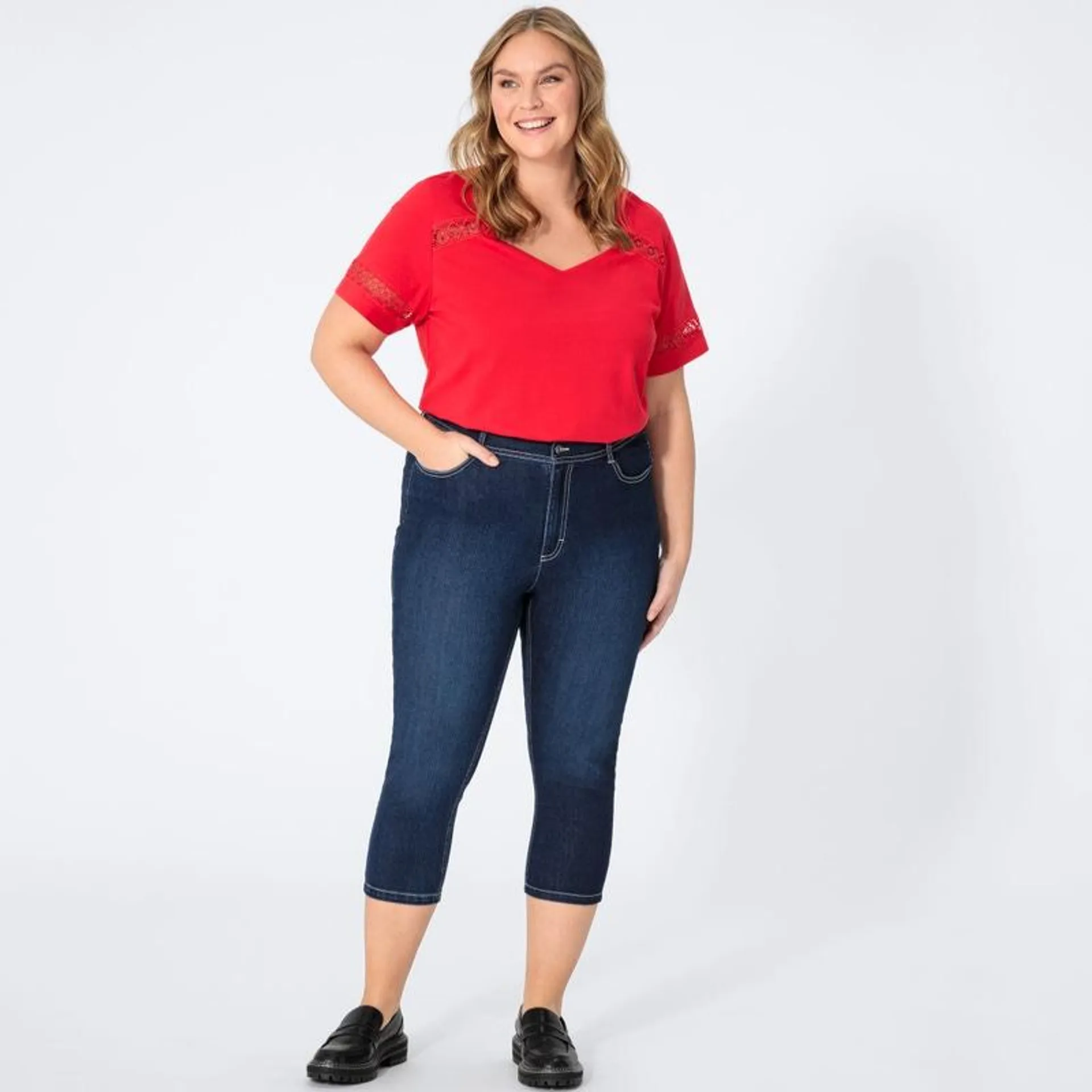 Damen-Jeans mit Wasch-Effekten, große Größen