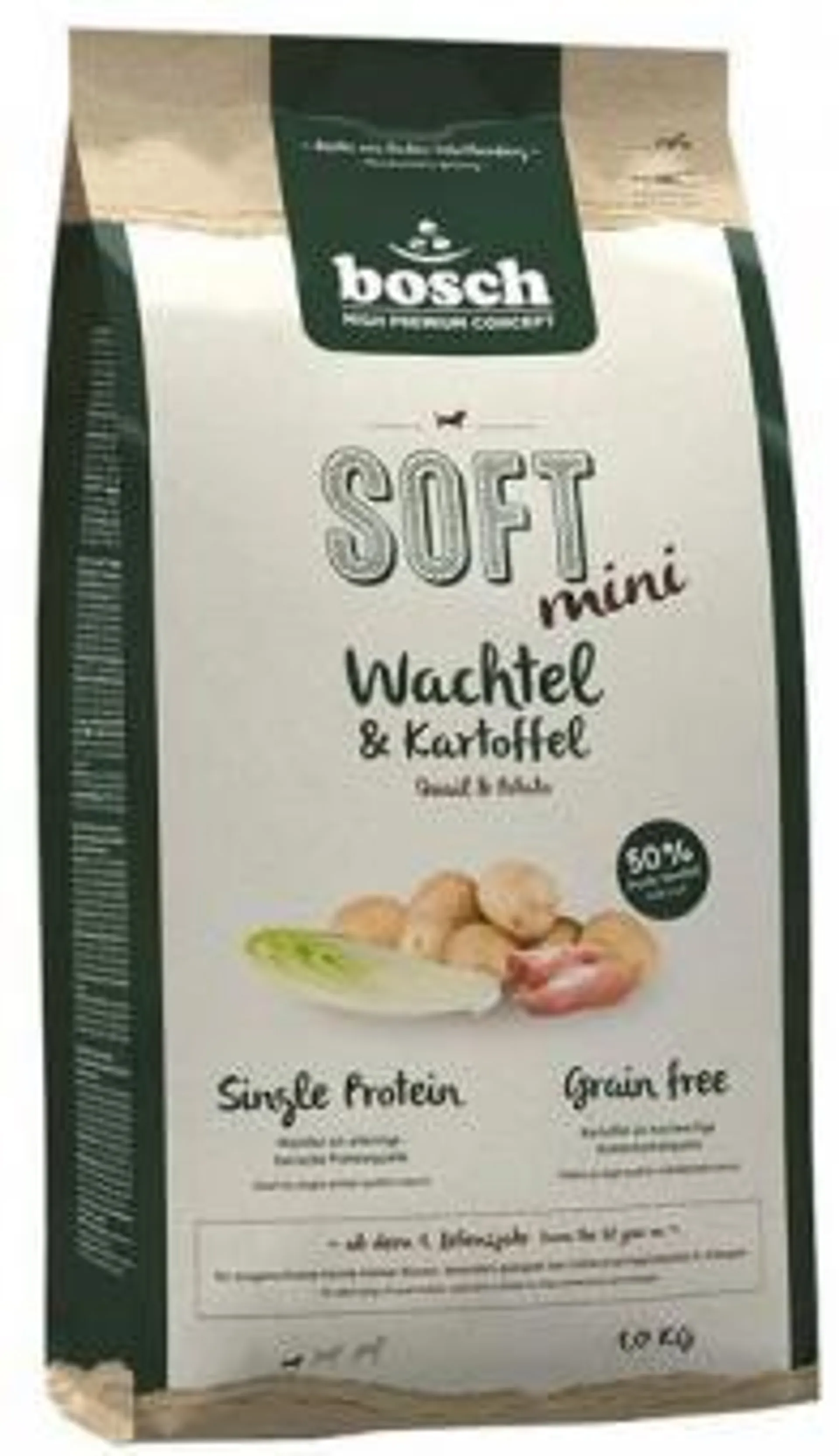 bosch HPC Soft Mini 1kg mit Wachtel und Kartoffel